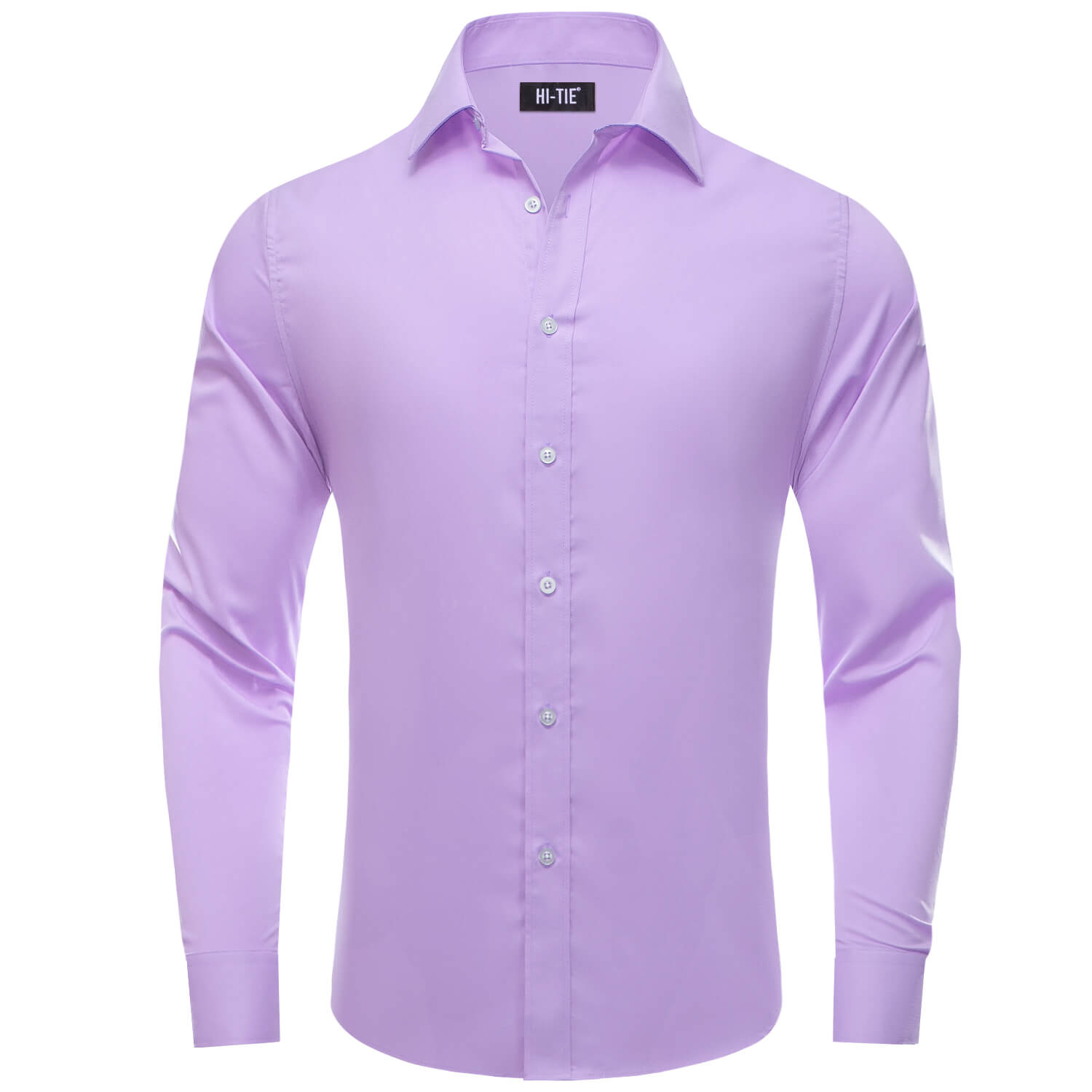  Plum Purple Solid Silk Button Down Shirt