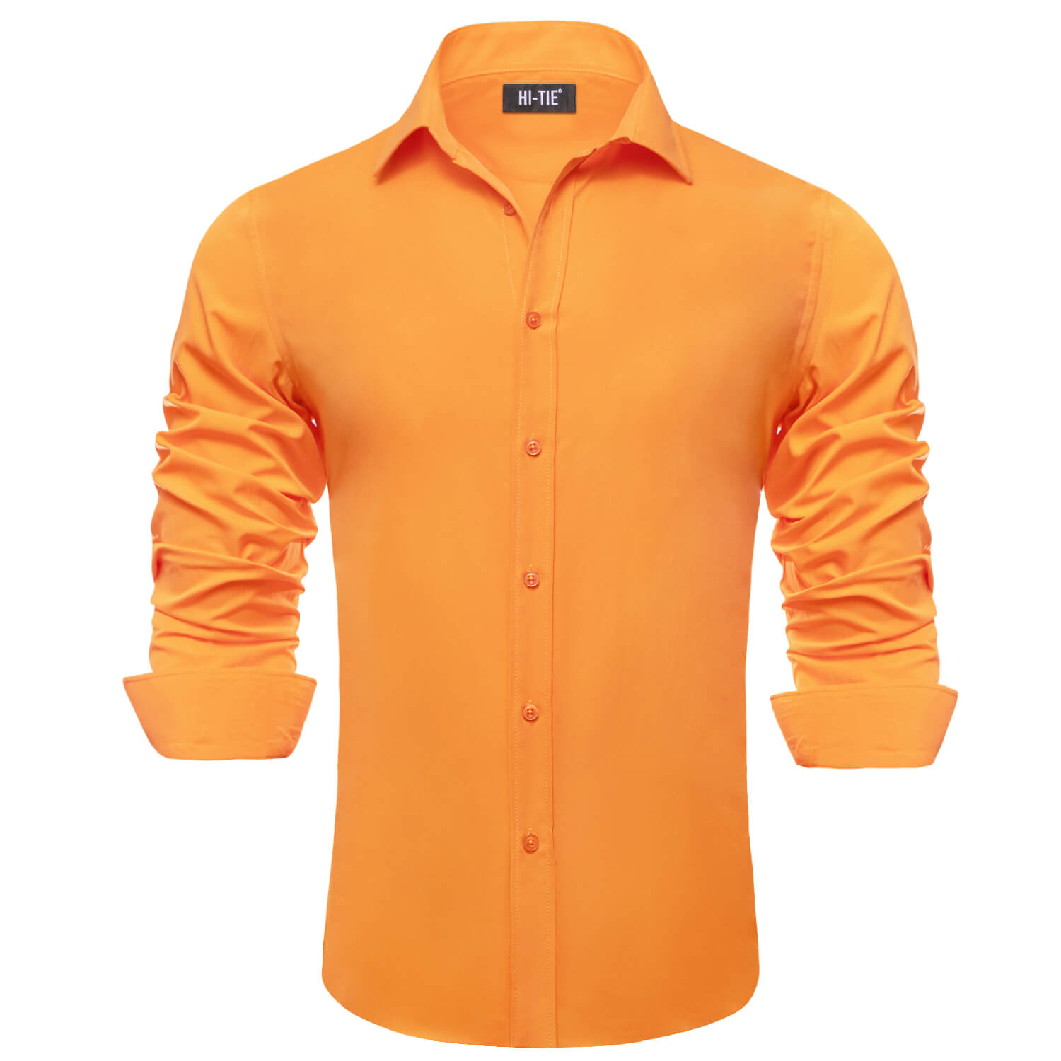 pumpkin orange solid long sleeve shirt 