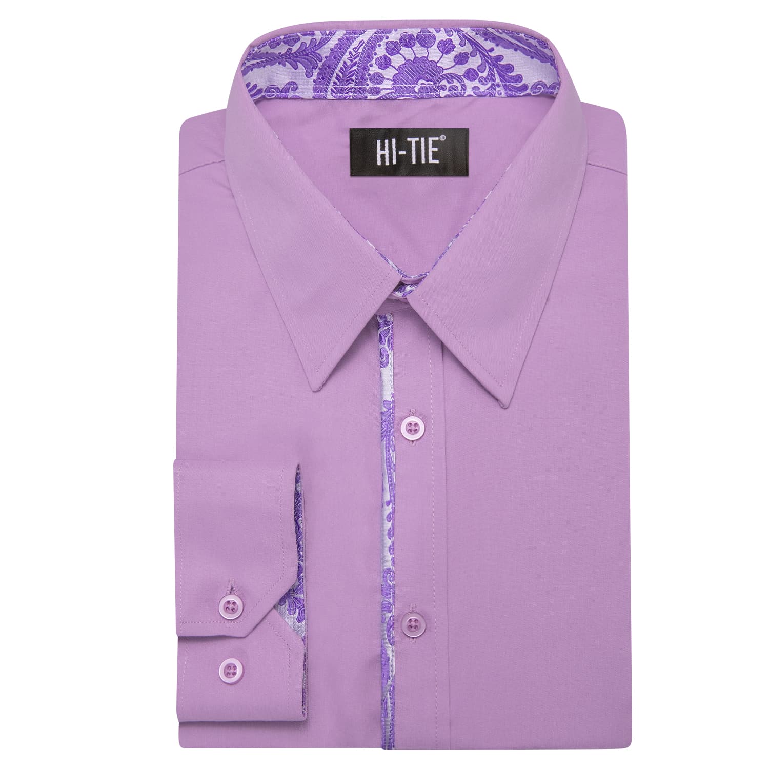 Button Down Shirt Plum Purple MediumSlateBlue Jacquard Collar Solid Shirt