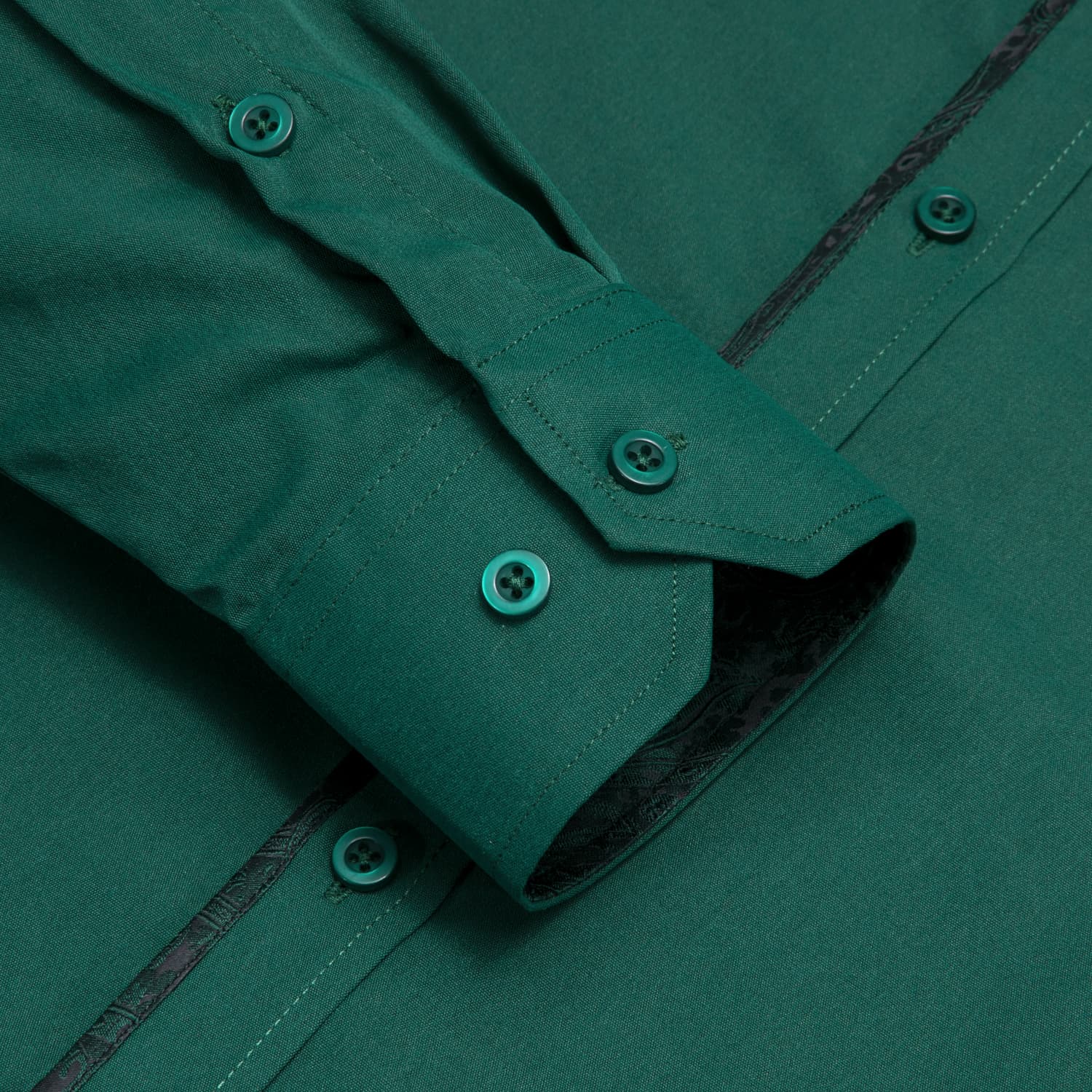 Hi-Tie Button Down Shirt Solid SeaGreen Shirt with Jacquard Collar