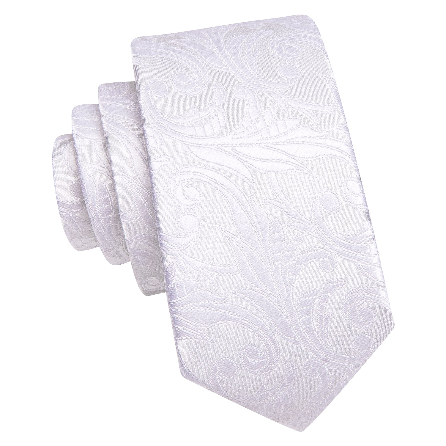 White Floral Children's Kids Boys Tie Pocket Square 6cm