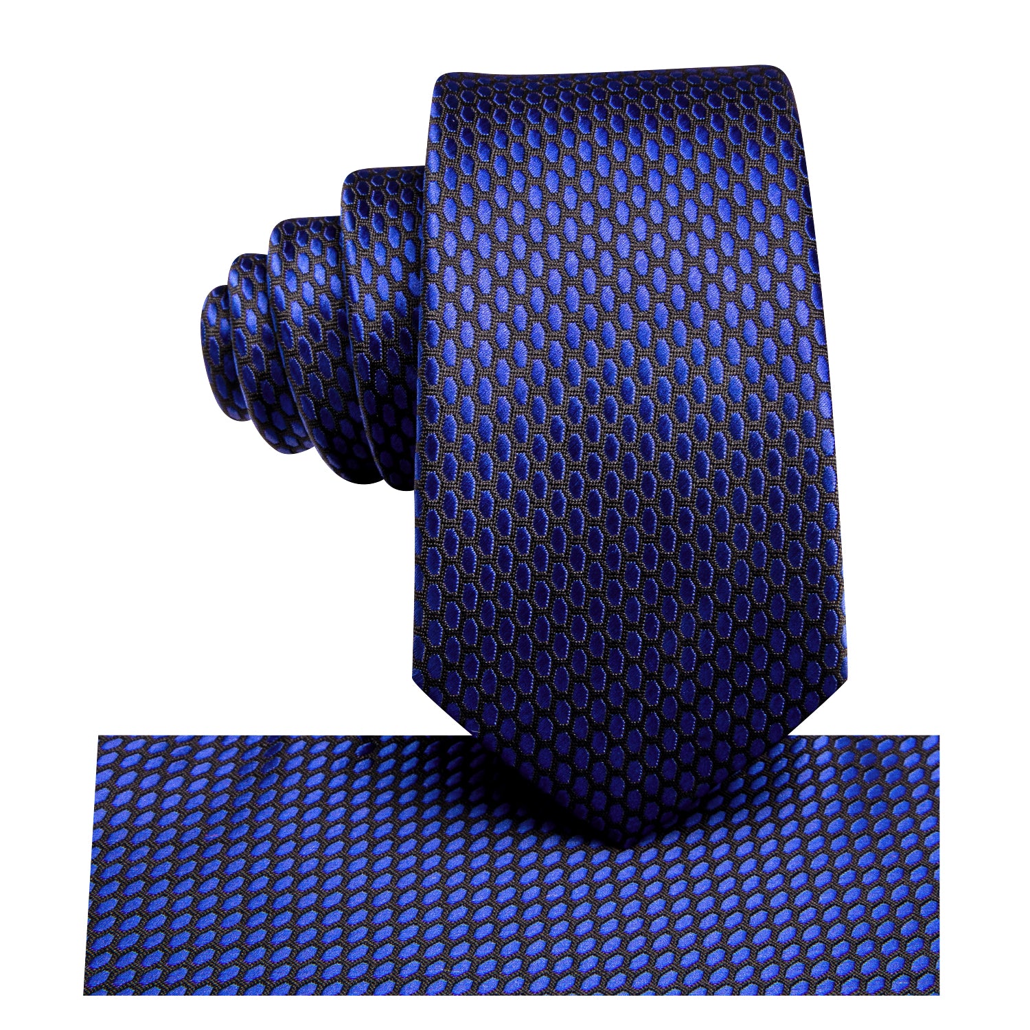 Deep Blue Geomotric Children's Tie Pocket Square