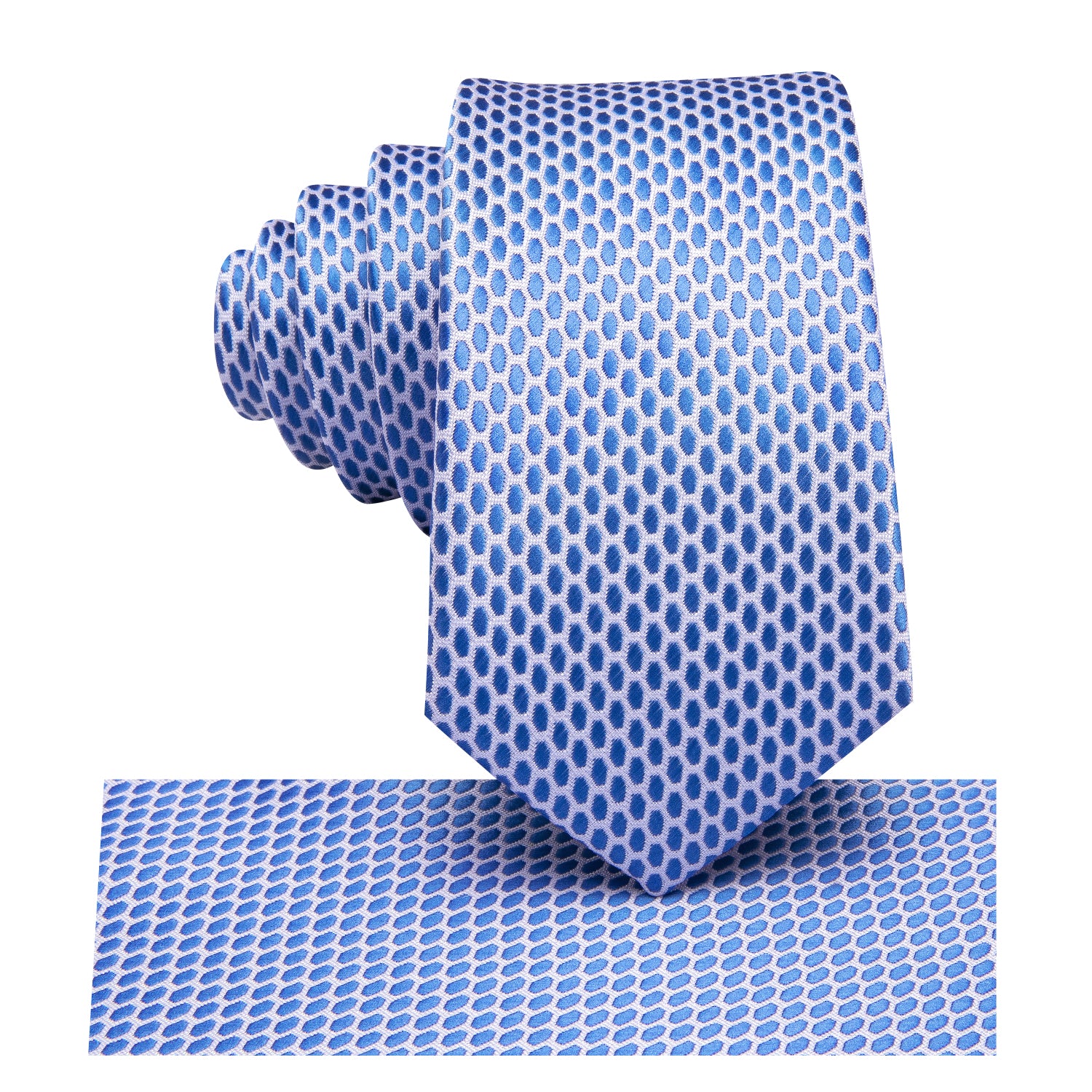 Light Blue Geomotric Children's Tie Pocket Square