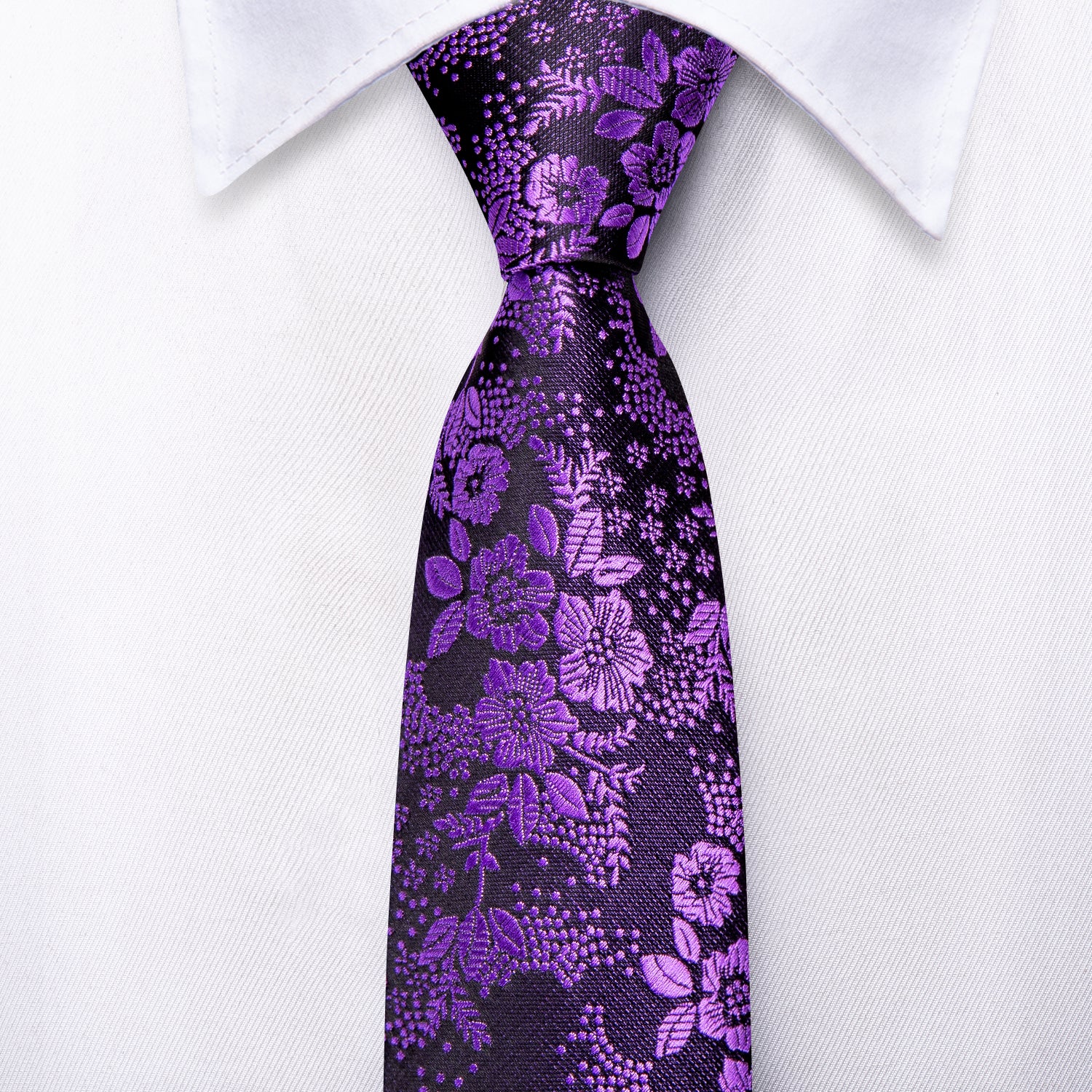 Purple Floral Children's Tie Pocket Square