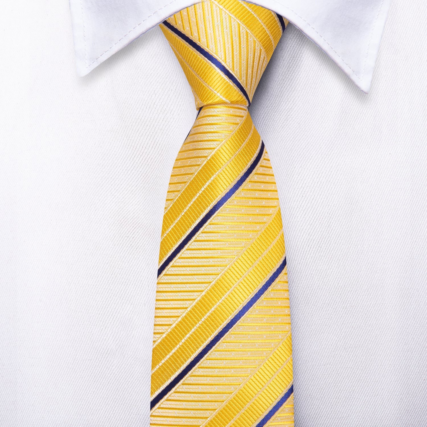 Yellow Blue Striped Children's Tie Pocket Square