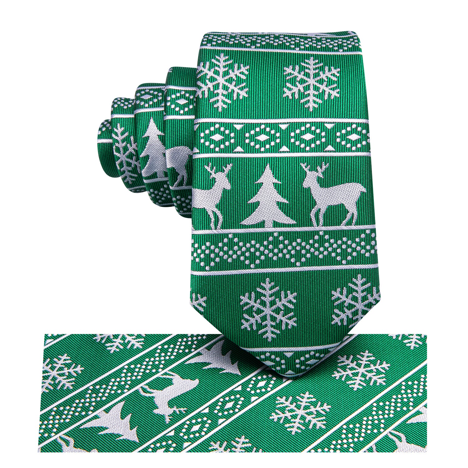 Green Christmas Novelty Children's Tie Pocket Square