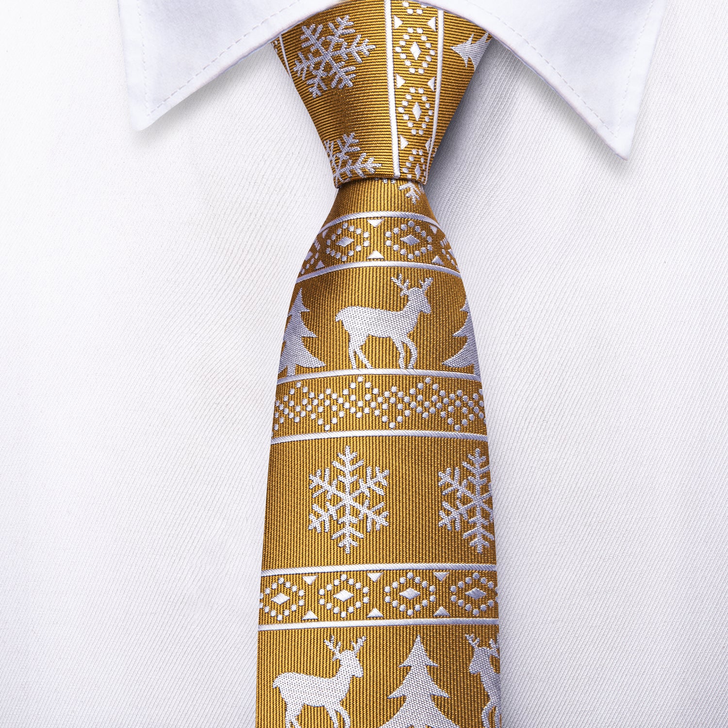 Gold Christmas Novelty Children's Tie Pocket Square