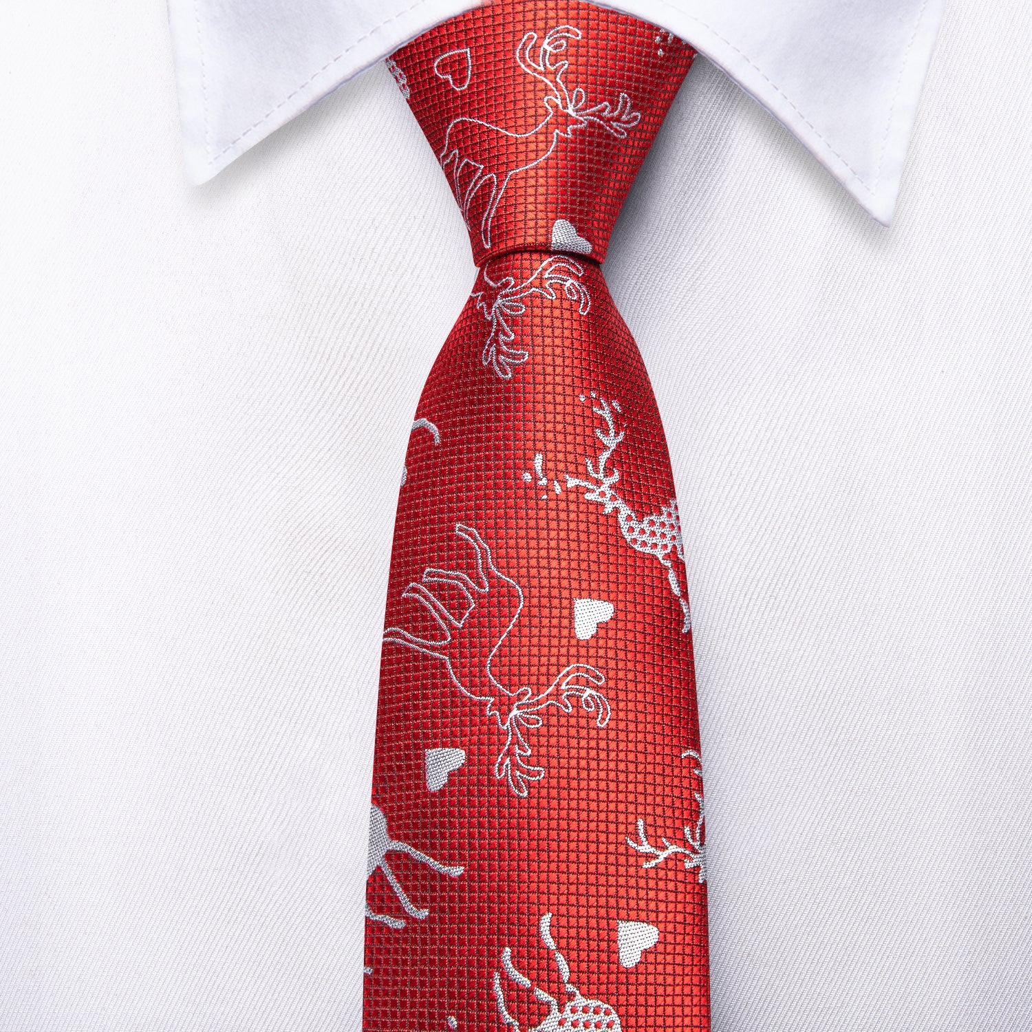 Red Christmas Deer Children's Tie Pocket Square