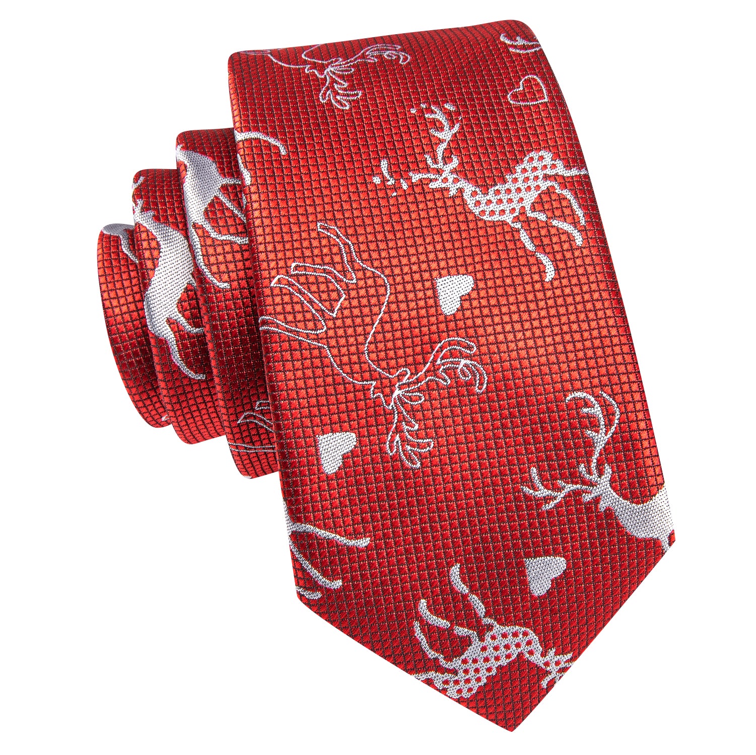 Red Christmas Deer Children's Tie Pocket Square