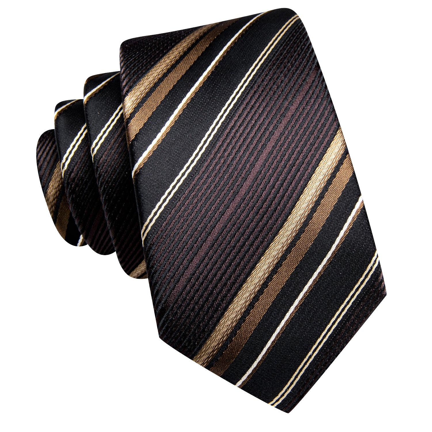 Brown Striped Children's Tie Pocket Square