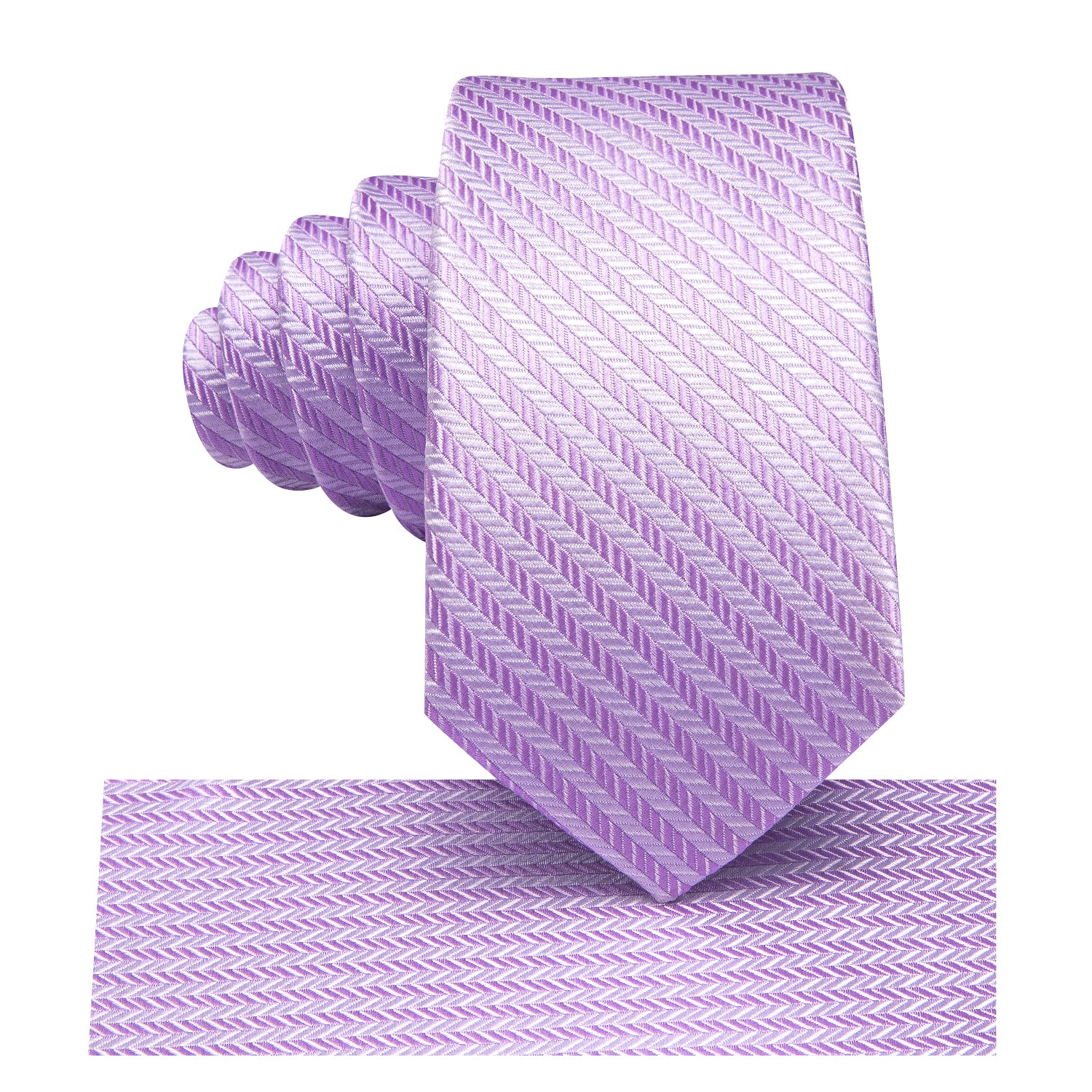Lilac Purple Striped Children's Tie Pocket Square