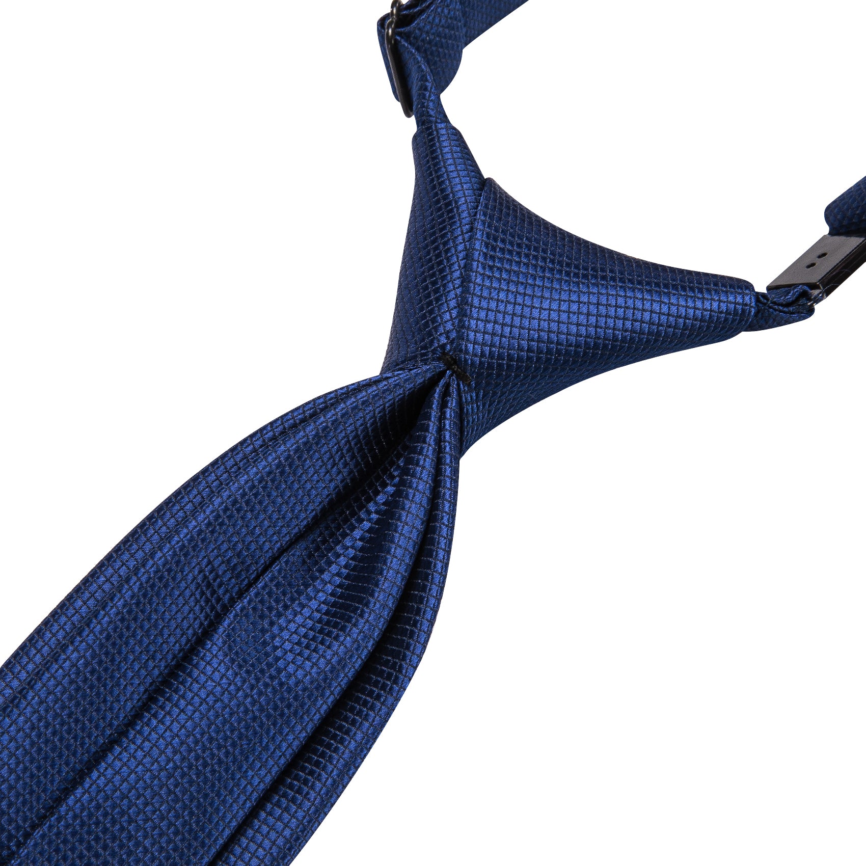 Royal Blue Plaid Boys Pre-tied Adjustable Tie Pocket Square