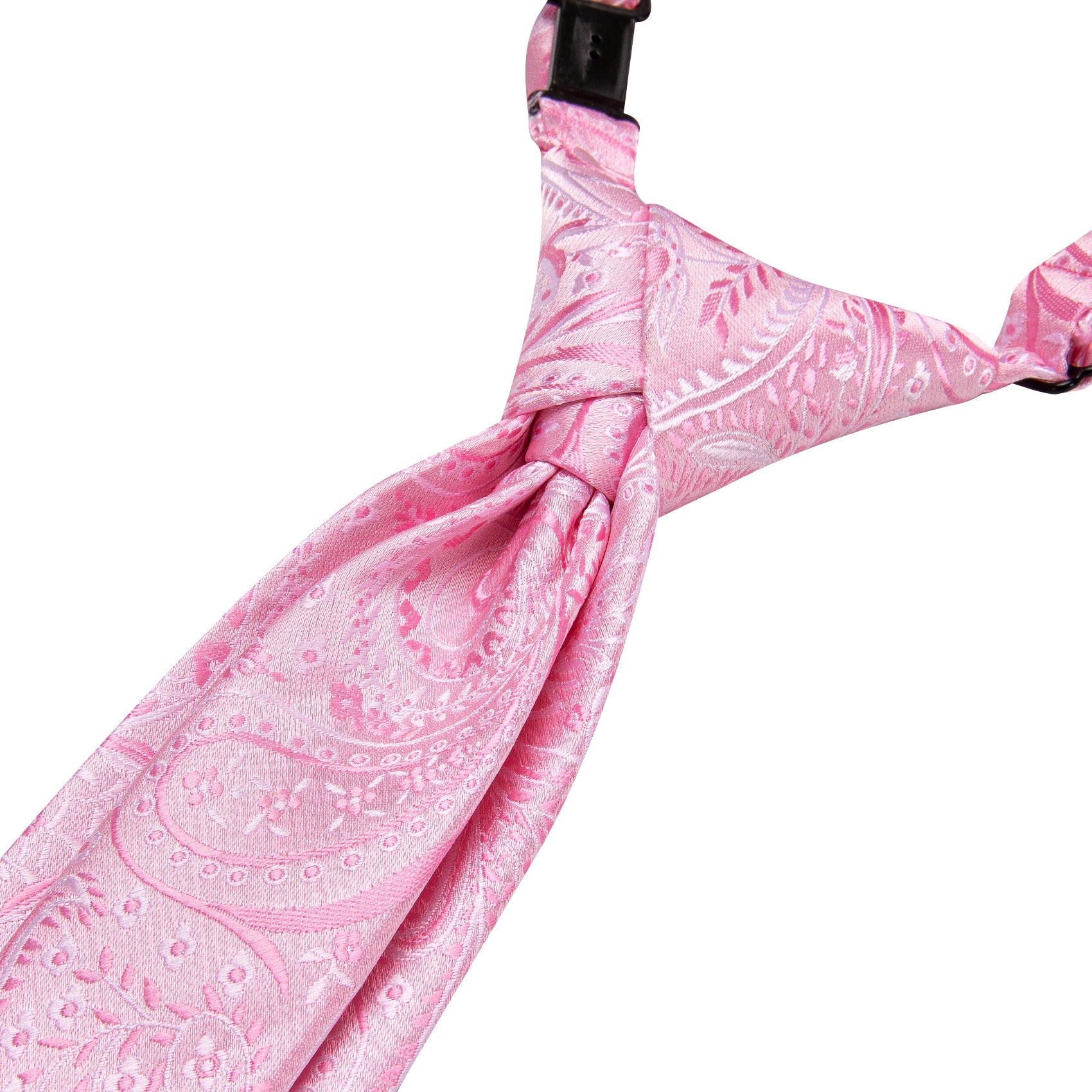 Pink Paisley Boys Pre-tied Adjustable Tie Pocket Square
