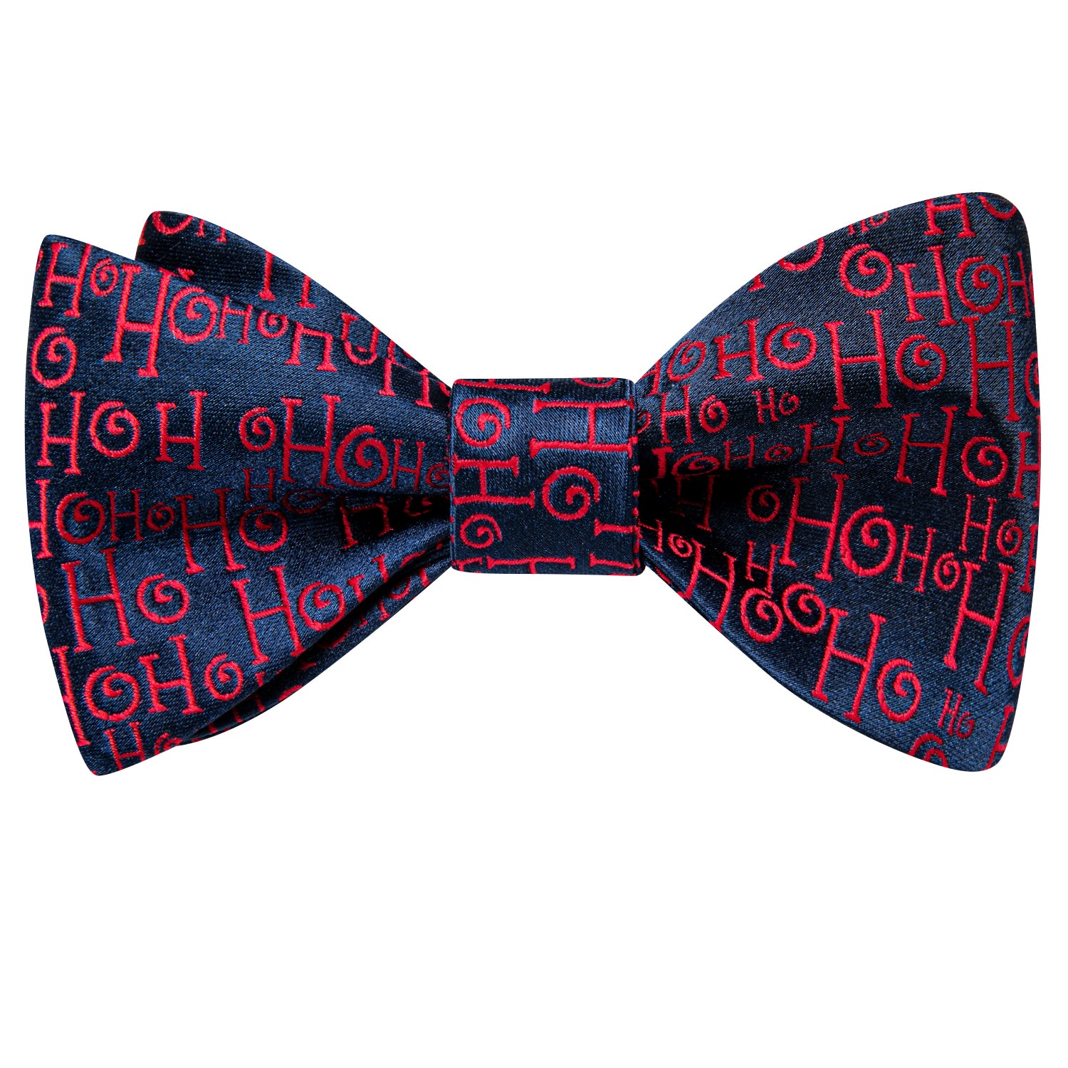 Christmas Blue Red Letter Novelty Self-tied Bow Tie Hanky Cufflinks Set