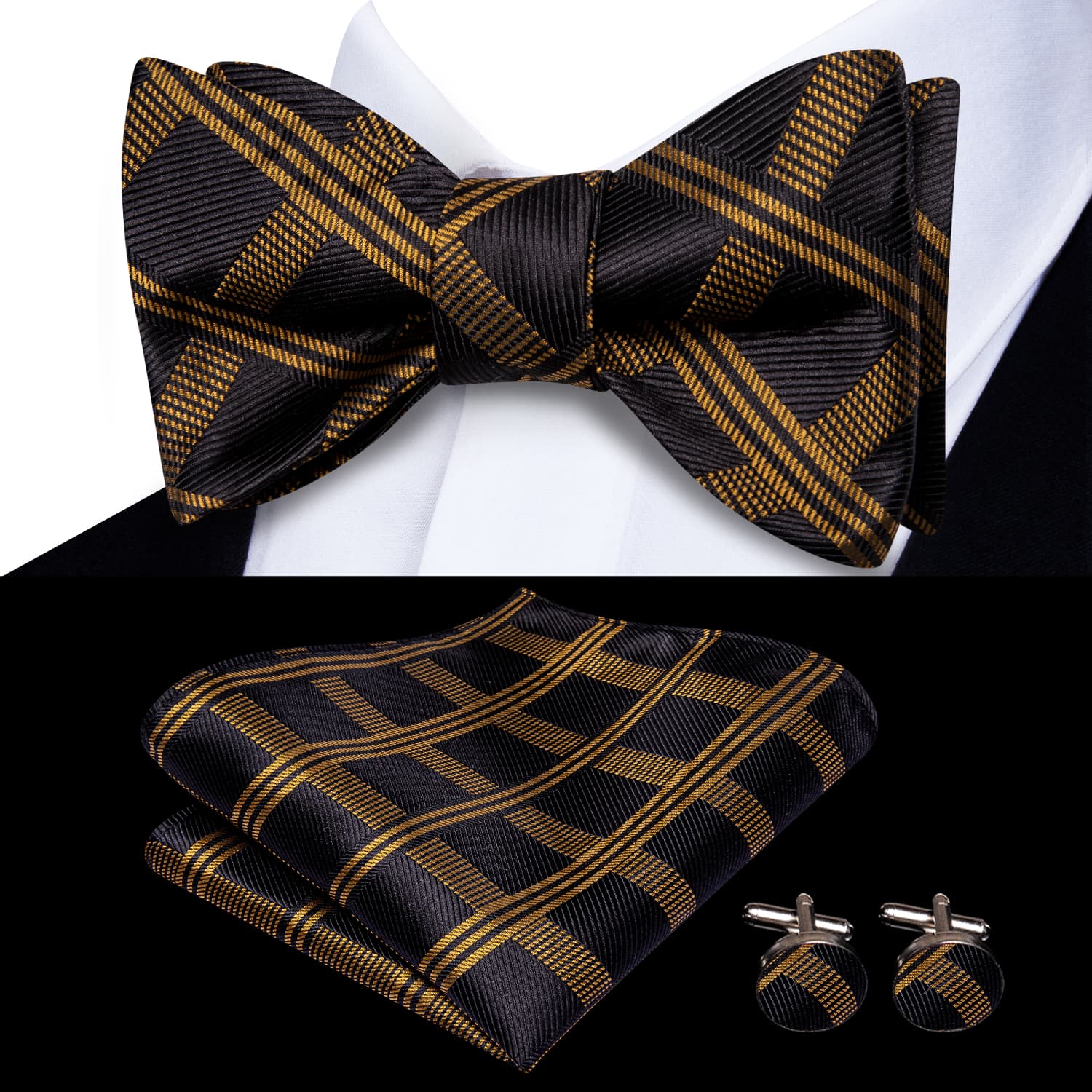 light brown bow tie