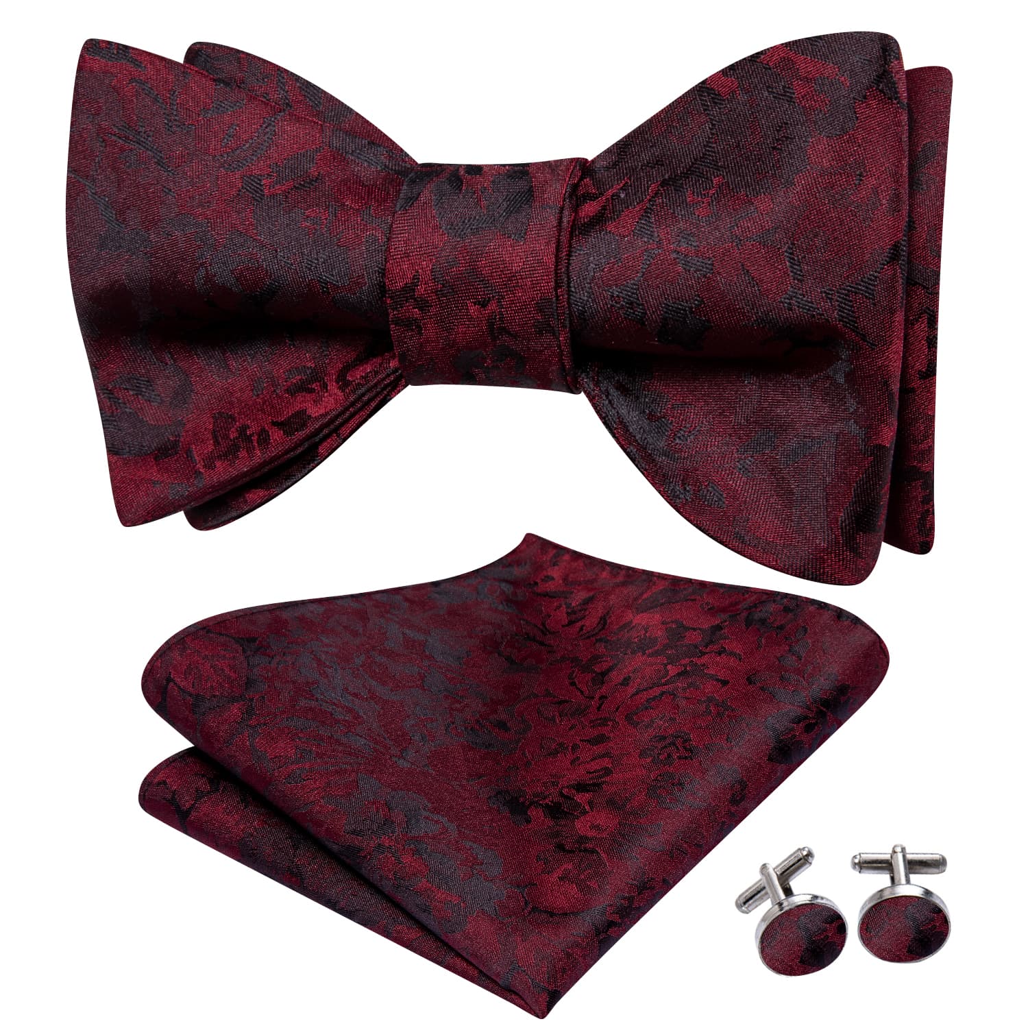 red bow tie Floral Black red tei for men 