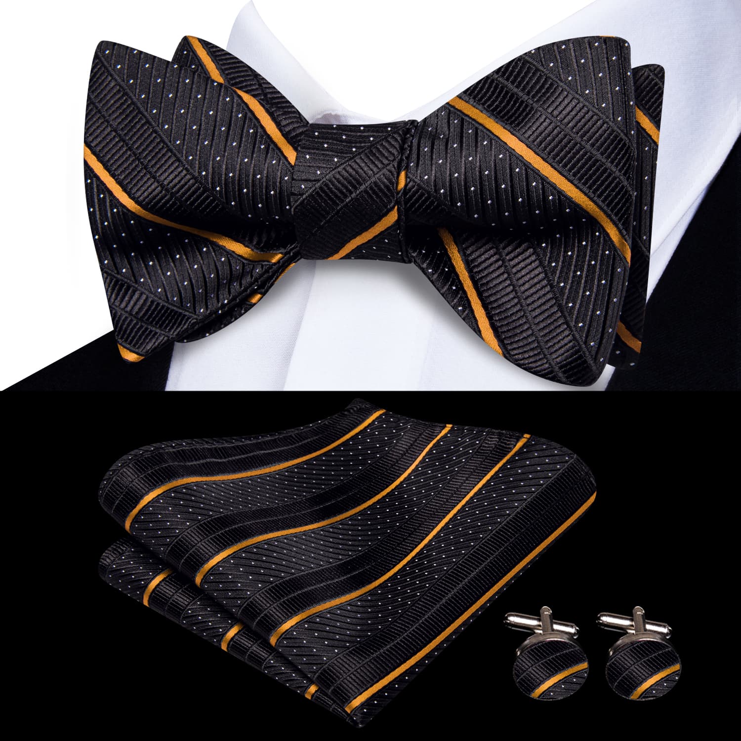 black bow tie self tie and black suit white shirt for mens wedding 