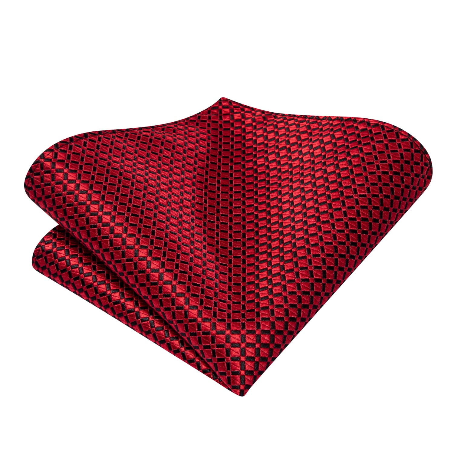 Pocket square for red self tie bow tie
