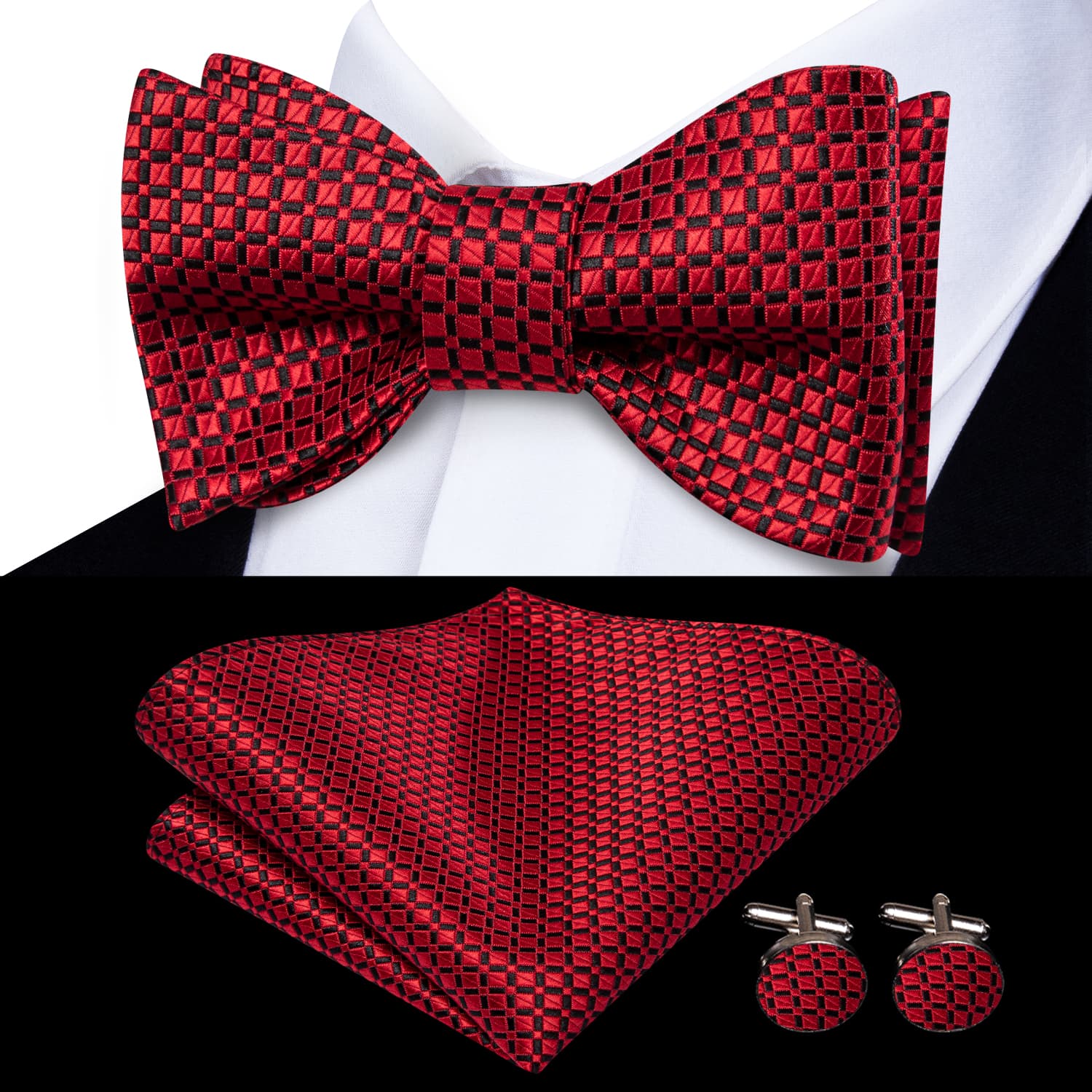 red polka dot bow ties men's red bow tie