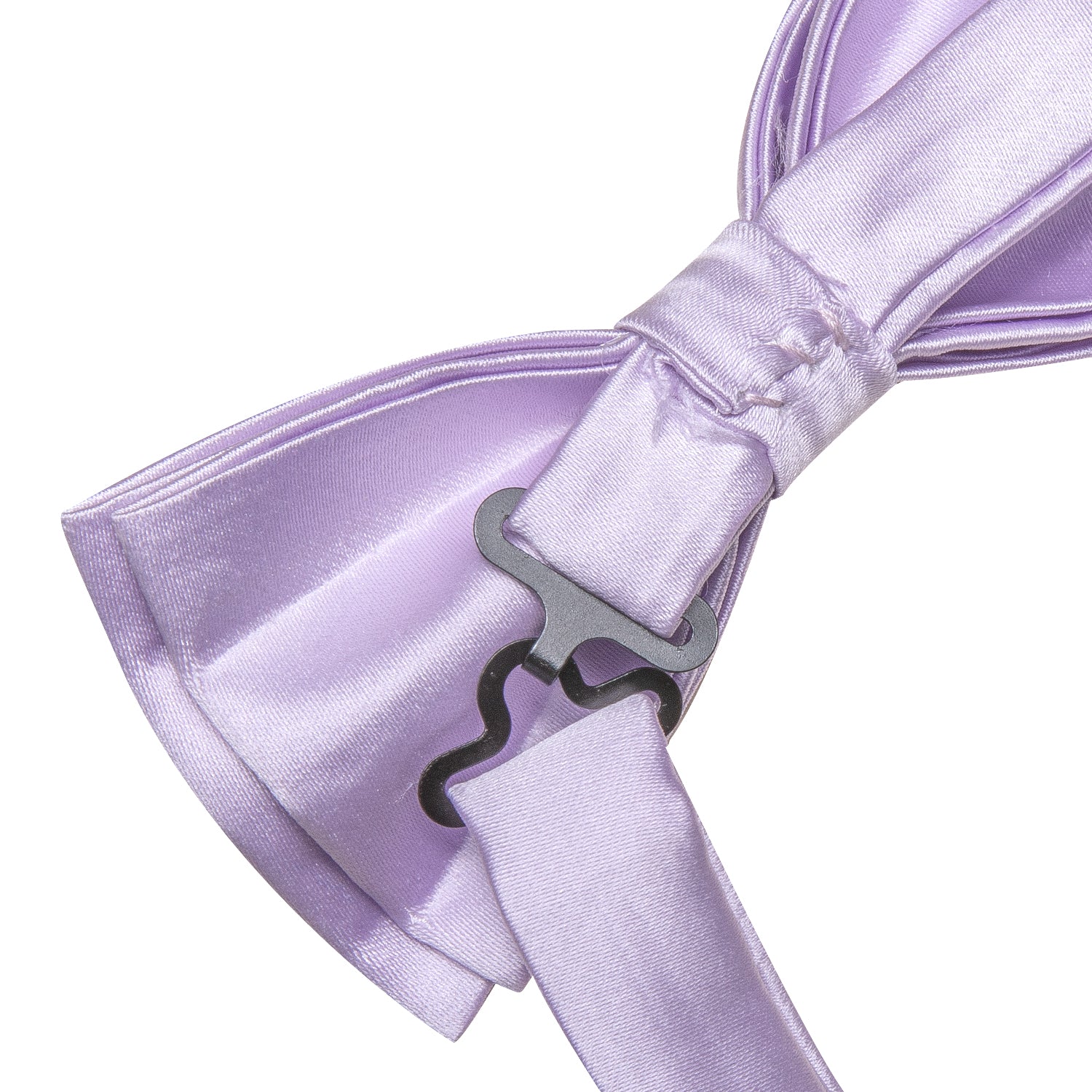 Hi-Tie Light Purple Solid Pre-tied Bow Tie Hanky Cufflinks Set