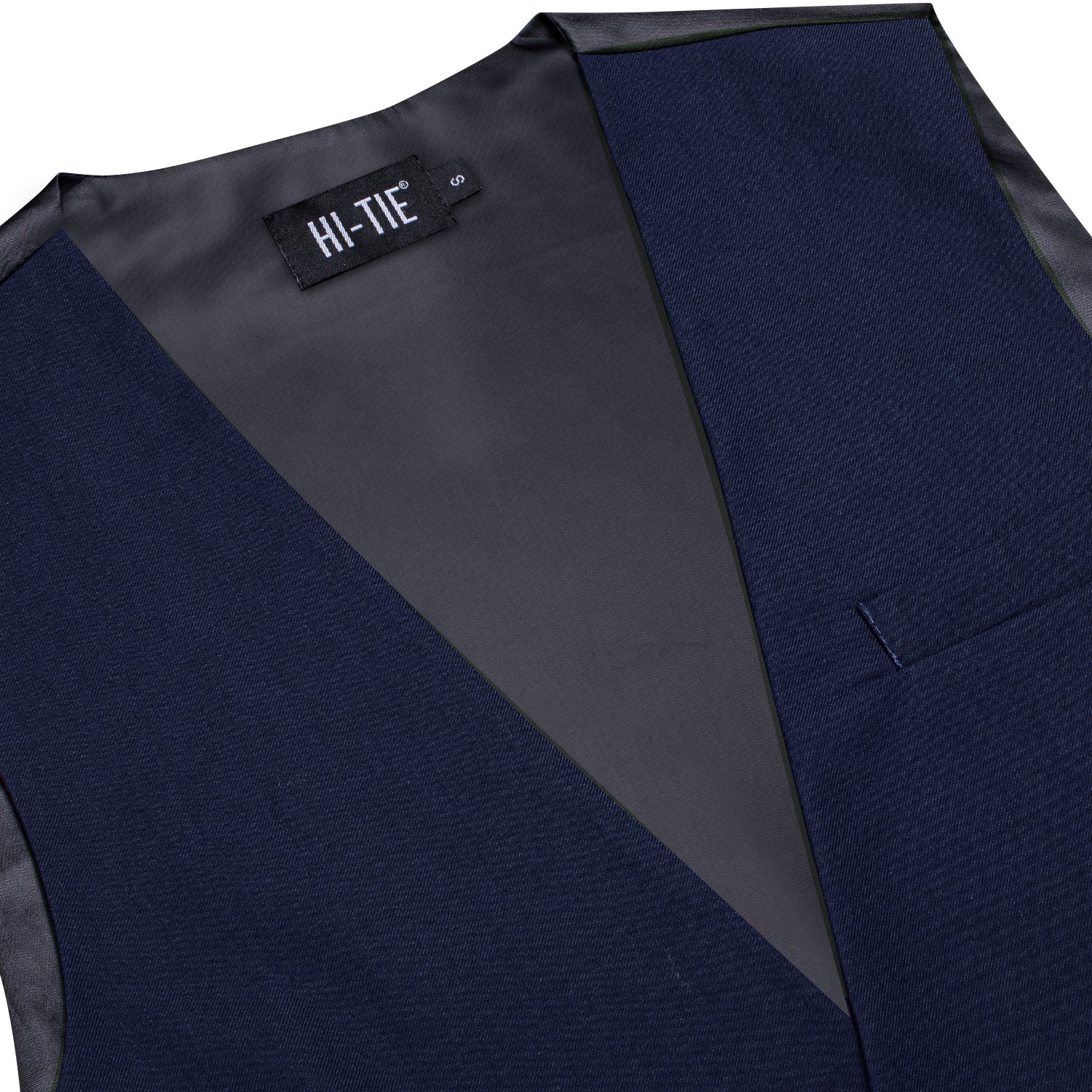 Navy Blue Solid Silk Style Men's Single Vest