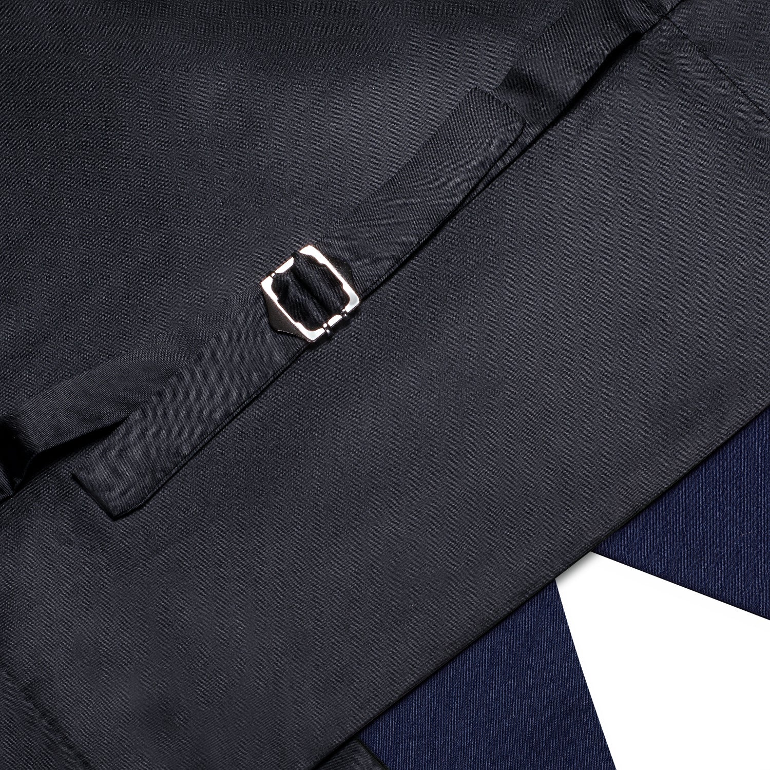 Navy Blue Solid Silk Style Men's Single Vest
