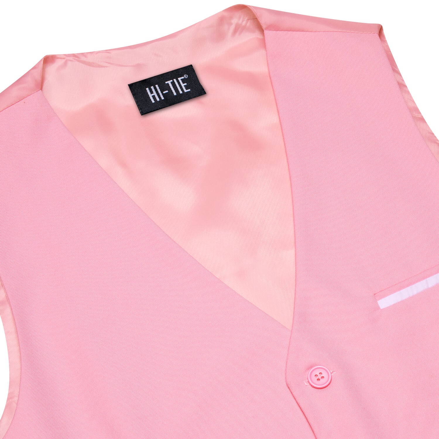 Hi-Tie Vest for Men Light Pink Solid Silk Vest Business Dress Suit Hot