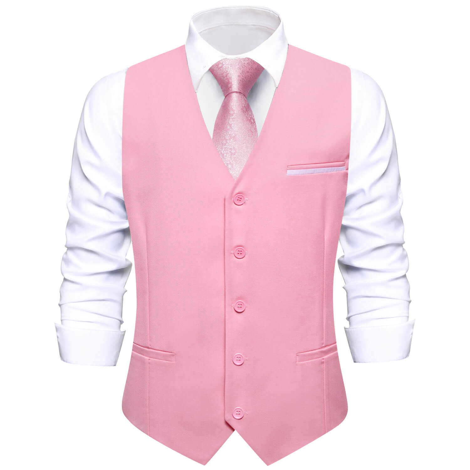Light Pink Solid Silk Vest