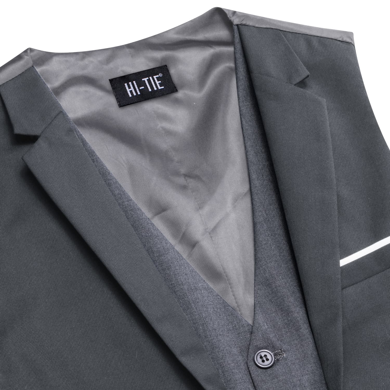 Hi-Tie Suit Vest Layered Waistcoat SlateGray Gray Vests for Wedding