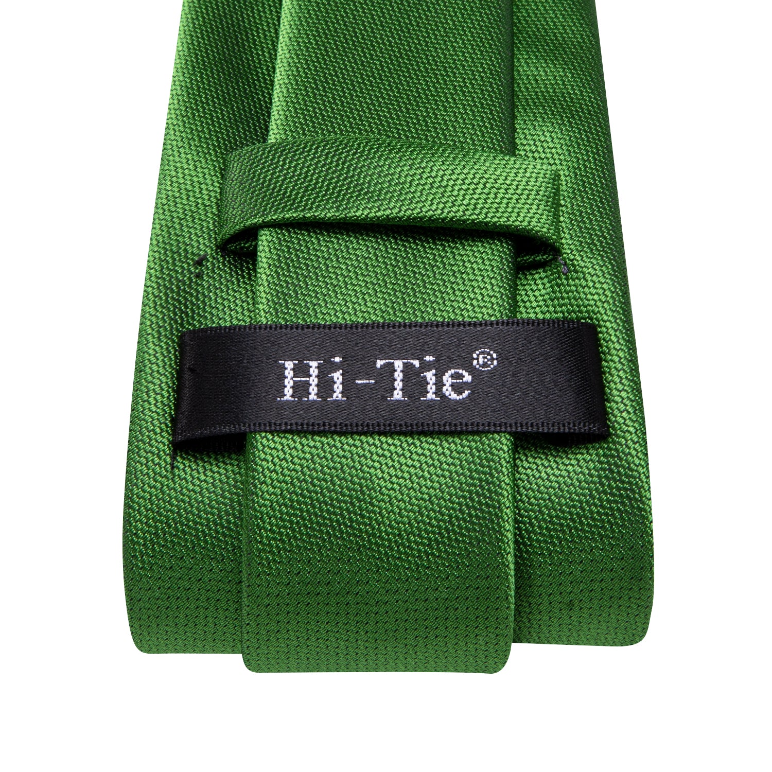 Hi-Tie Emerald Green Solid Men's Tie Pocket Square Cufflinks Set
