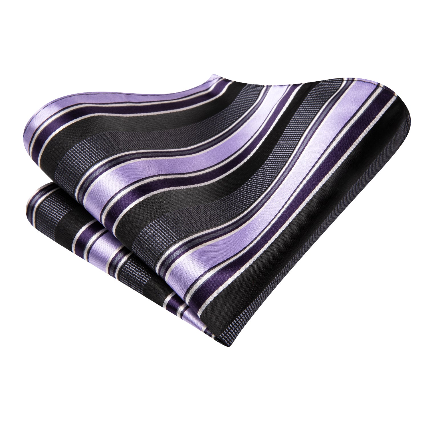 Black Purple Striped Men's Tie Black Purple Striped Men's Tie Pocket Square Cufflinks SetPocket Square Cufflinks Set