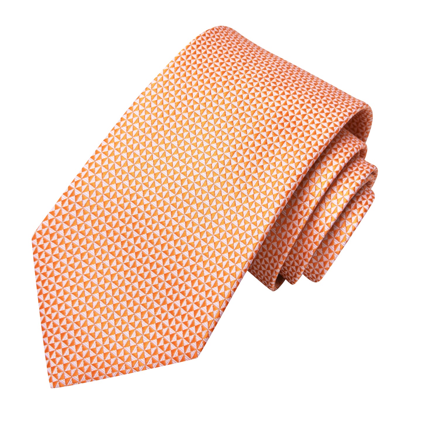 Hi-Tie Orange Novelty Men's Tie Pocket Square Cufflinks Set