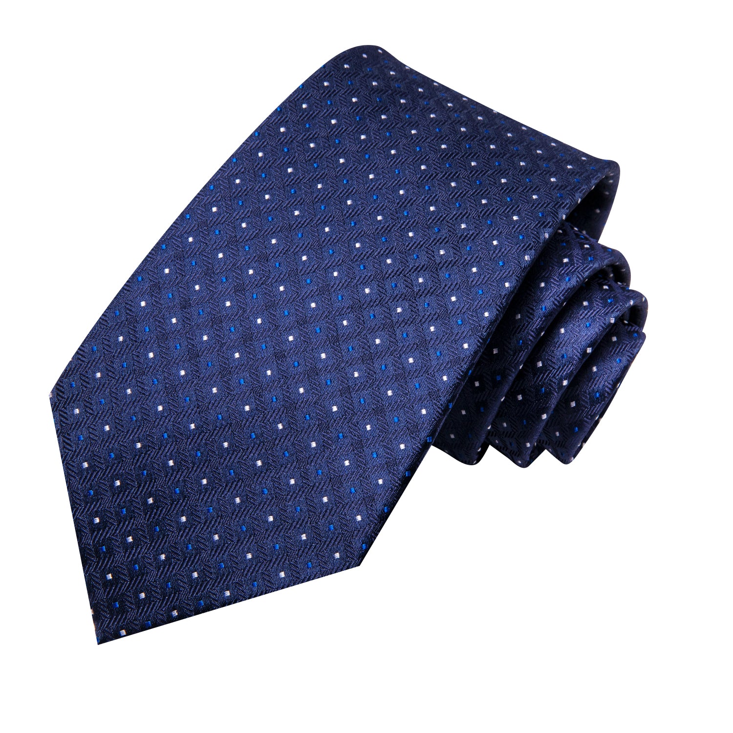 Hi-Tie Deep Blue Novelty Men's Tie Pocket Square Cufflinks Set
