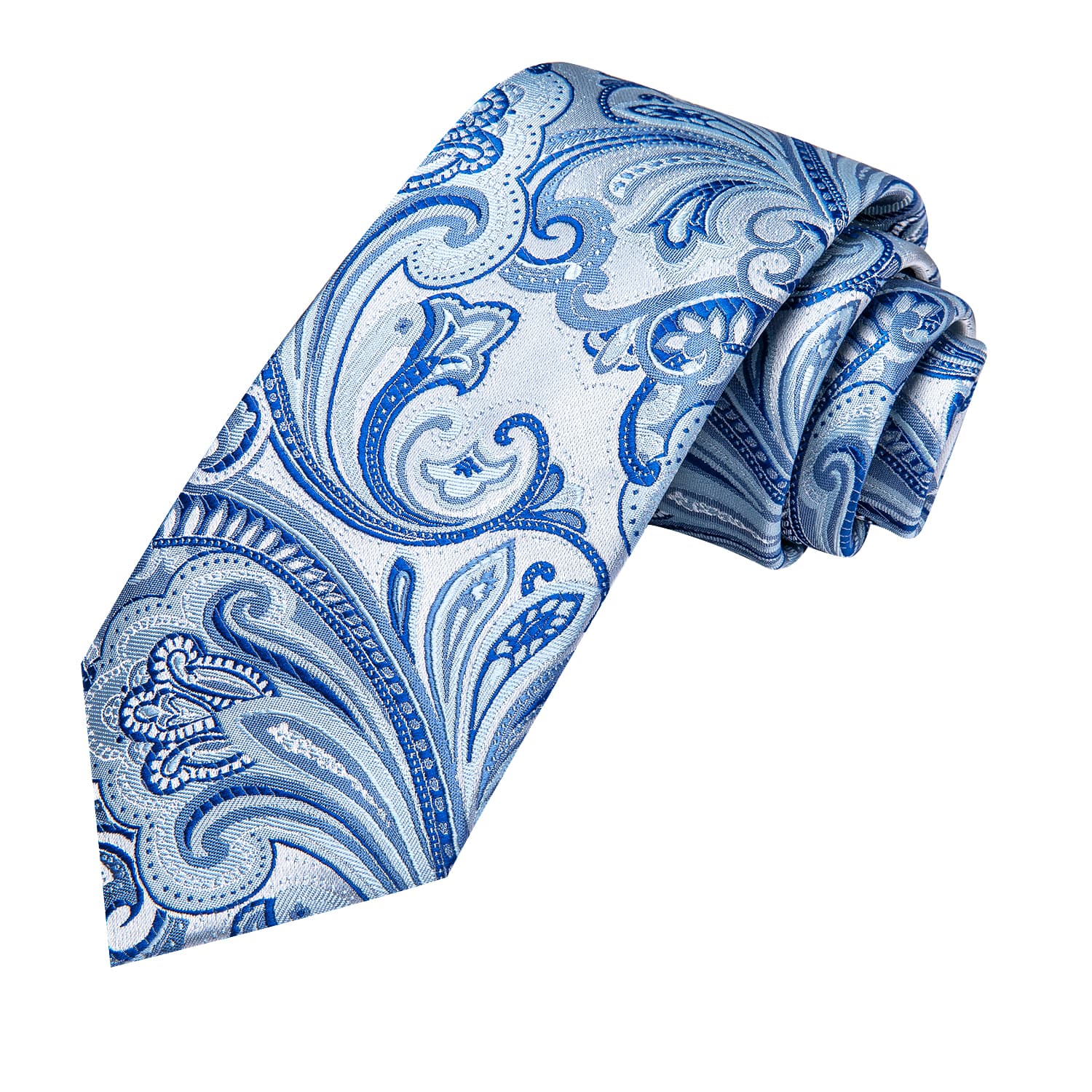 Hi-Tie Paisley Tie Sky Blue Silk Necktie for Men