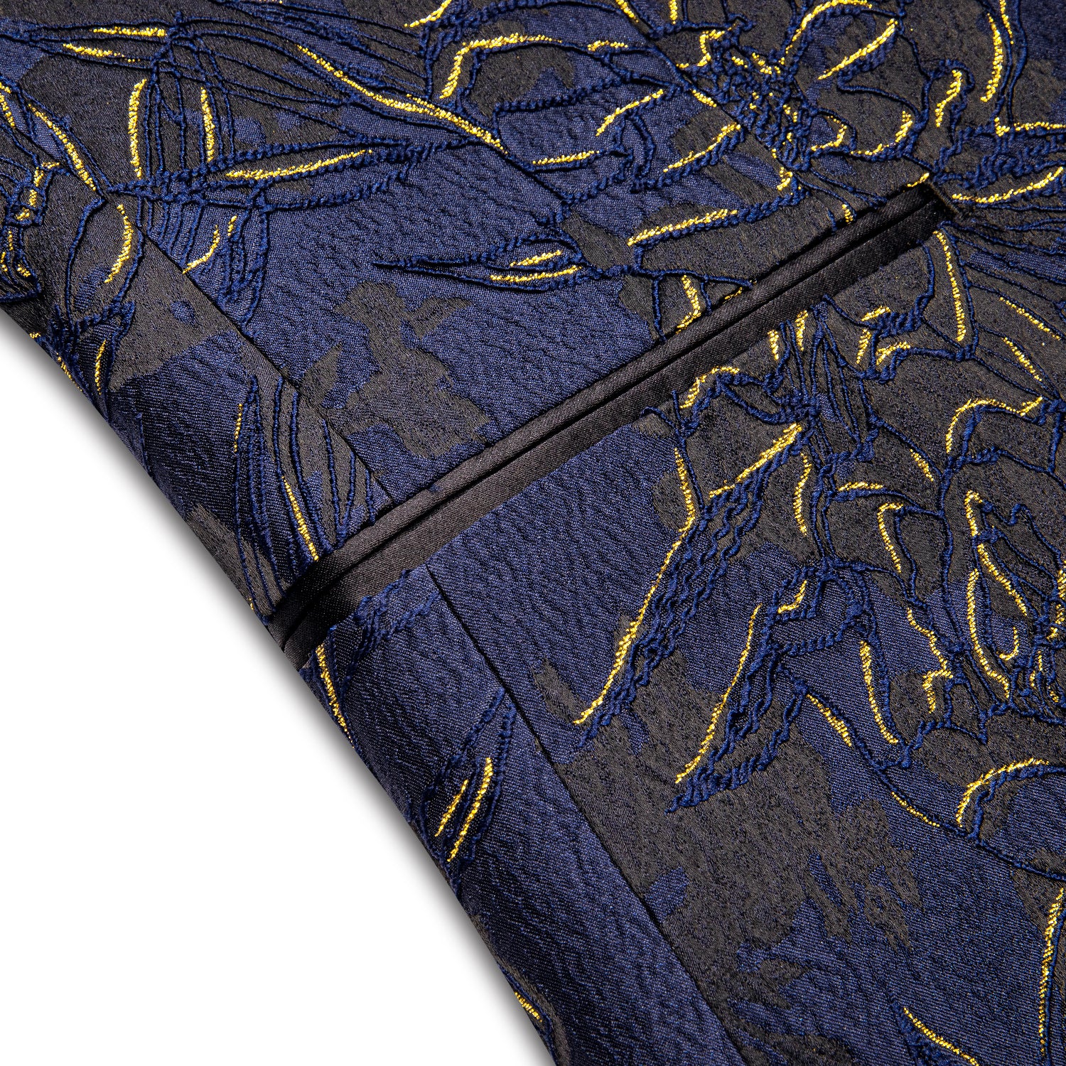 New Luxury Blue Gold Engraved Men's Suit Set