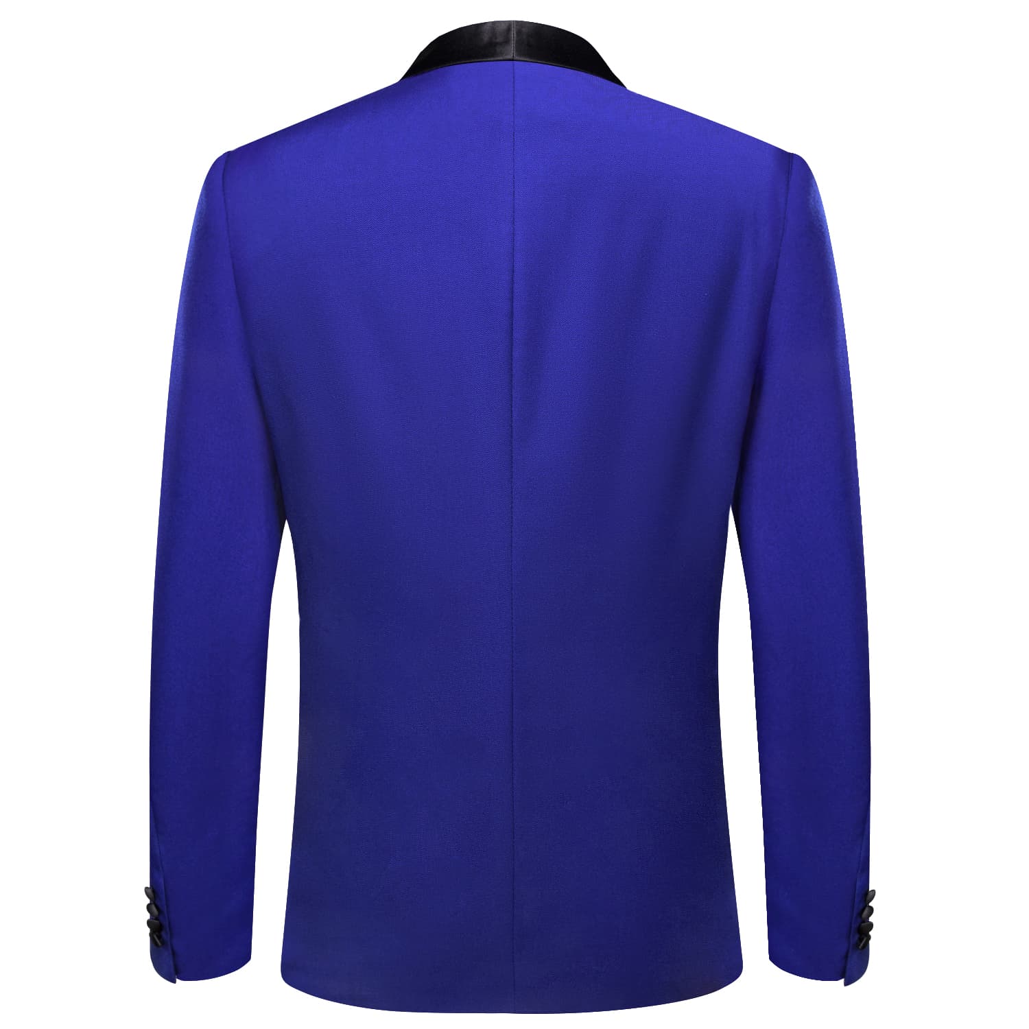 Black Shawl Collar Navy Blue Solid Blazer Bowtie Suit Set