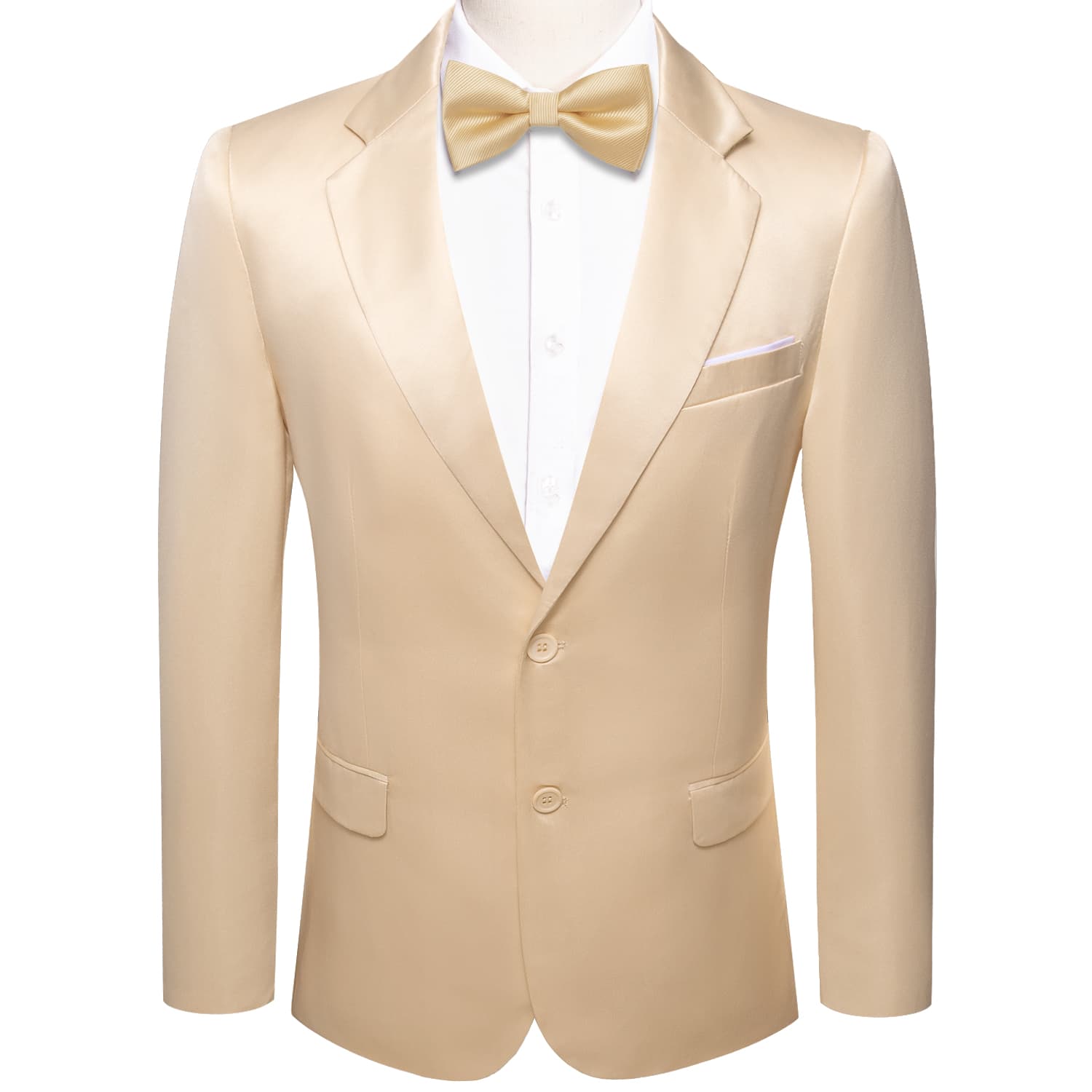 Hi-Tie Blazer Champagne Men's Wedding Business Solid Top Men Suit