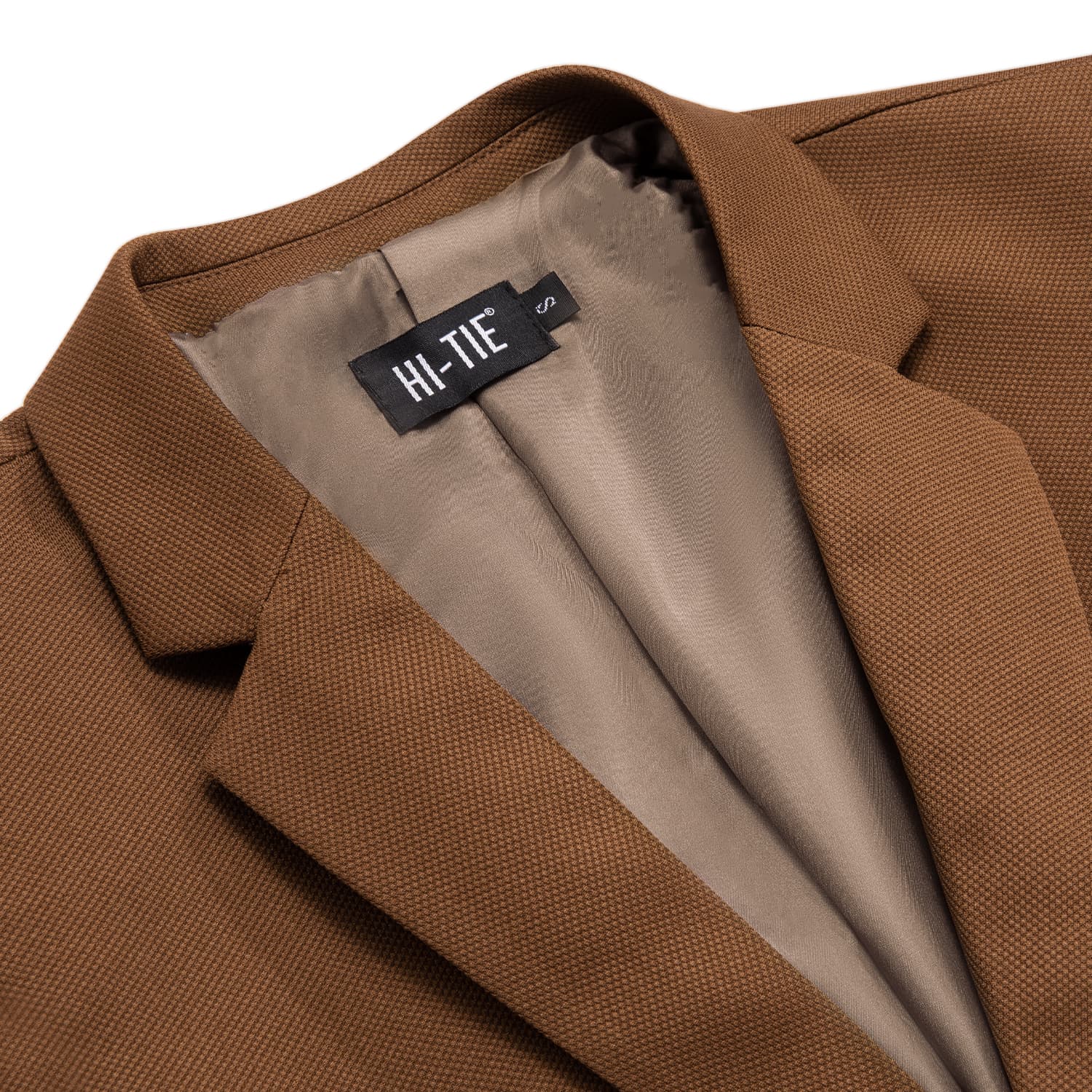 Hi-Tie Business Daily Blazer Saddle Brown Men's Suit Jacket Slim Fit Coat