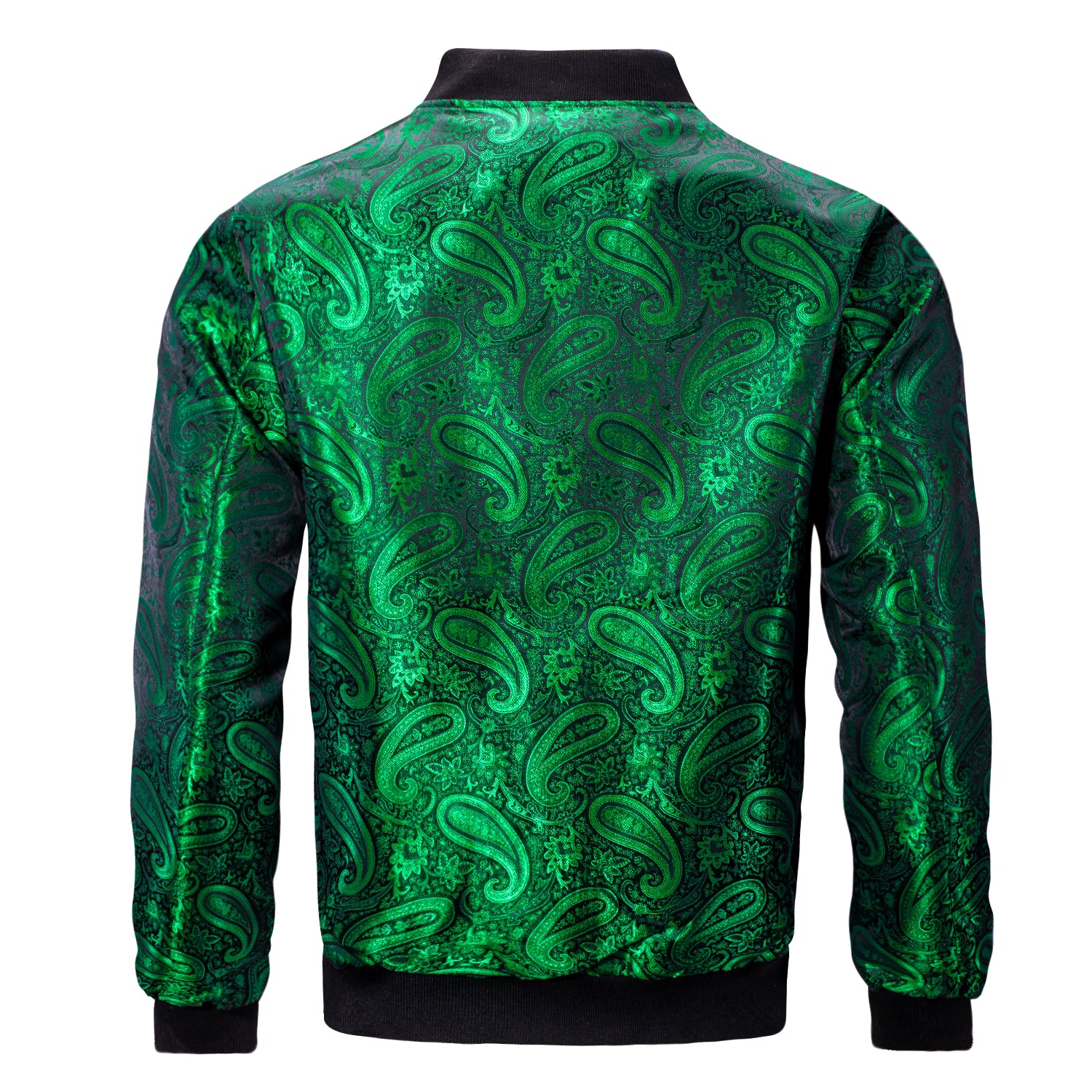 New Green Paisley Men's Urban Lightweight Zip Jacket Casual