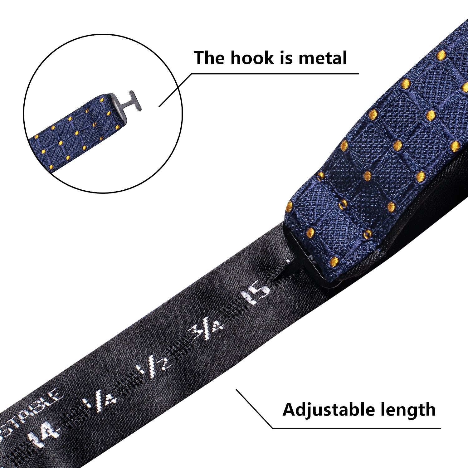 Blue Golden Dot Silk Self-tied Bow Tie Pocket Square Cufflinks Pin Set
