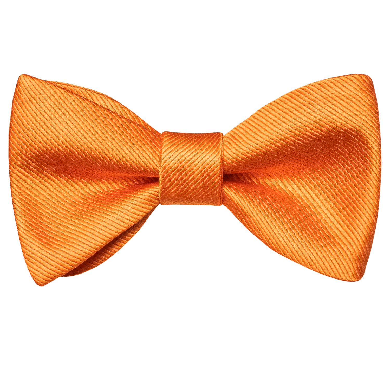 Orange Striped Silk Self-tied Bow Tie Pocket Square Cufflinks Pin Set