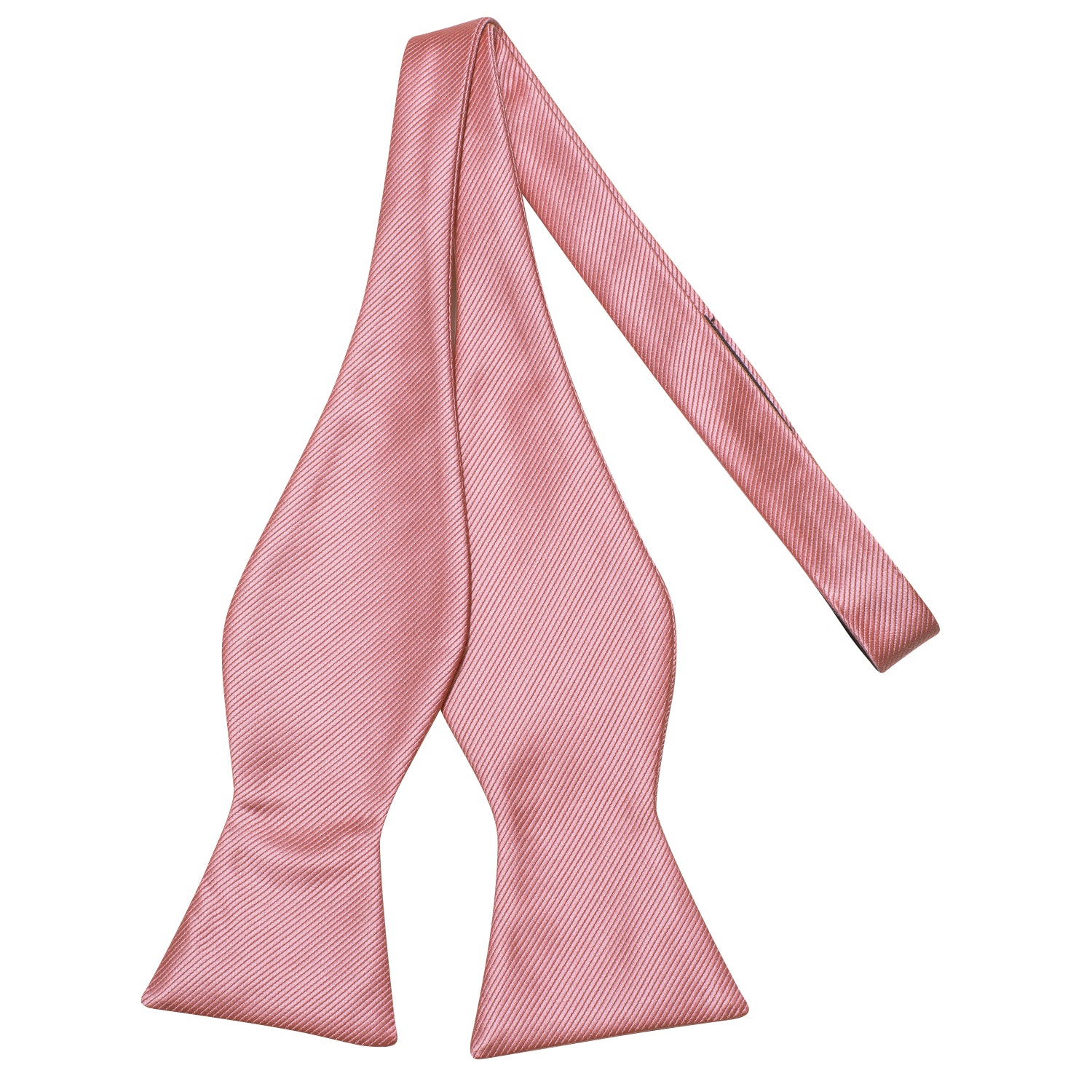Light Pink Striped Silk Self-tied Bow Tie Pocket Square Cufflinks Set