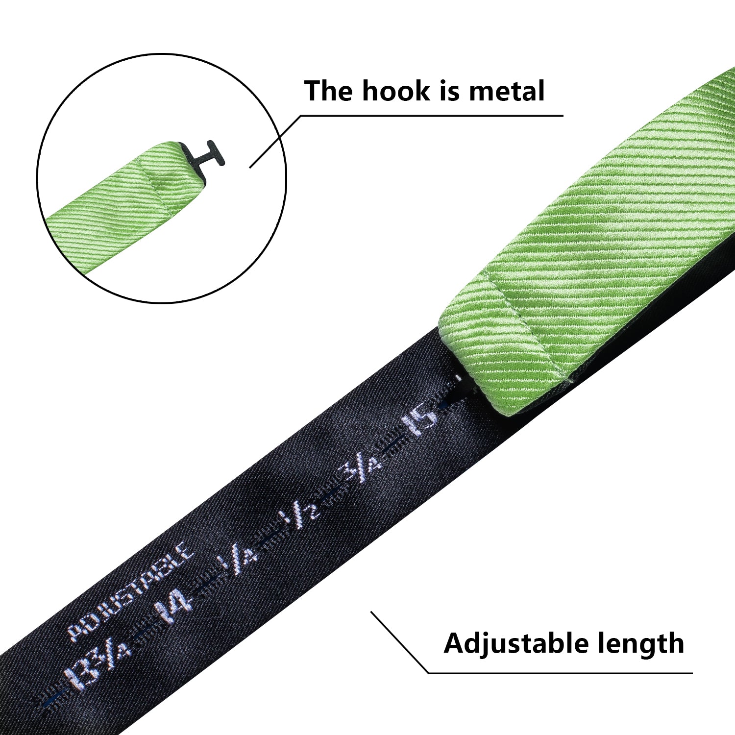 Light Green Striped Silk Self-tied Bow Tie Pocket Square Cufflinks Set
