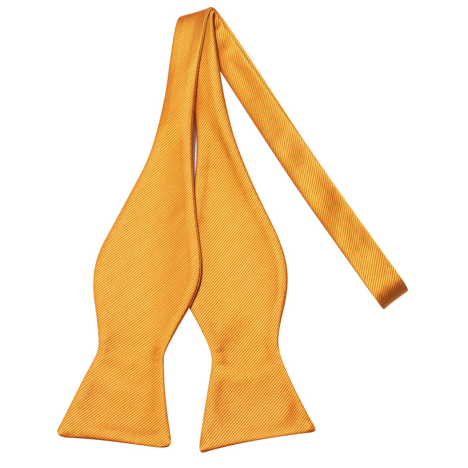 Golden Striped Silk Self-tied Bow Tie Pocket Square Cufflinks Set