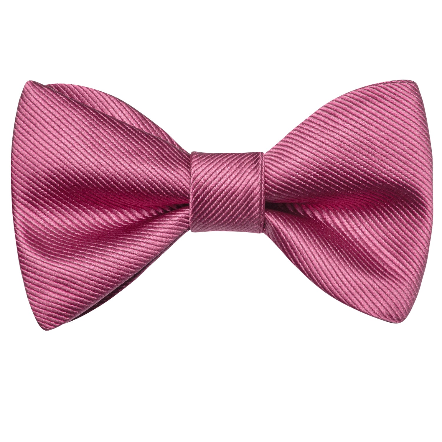 Fuchsia Pink Striped Silk Self-tied Bow Tie Pocket Square Cufflinks Set