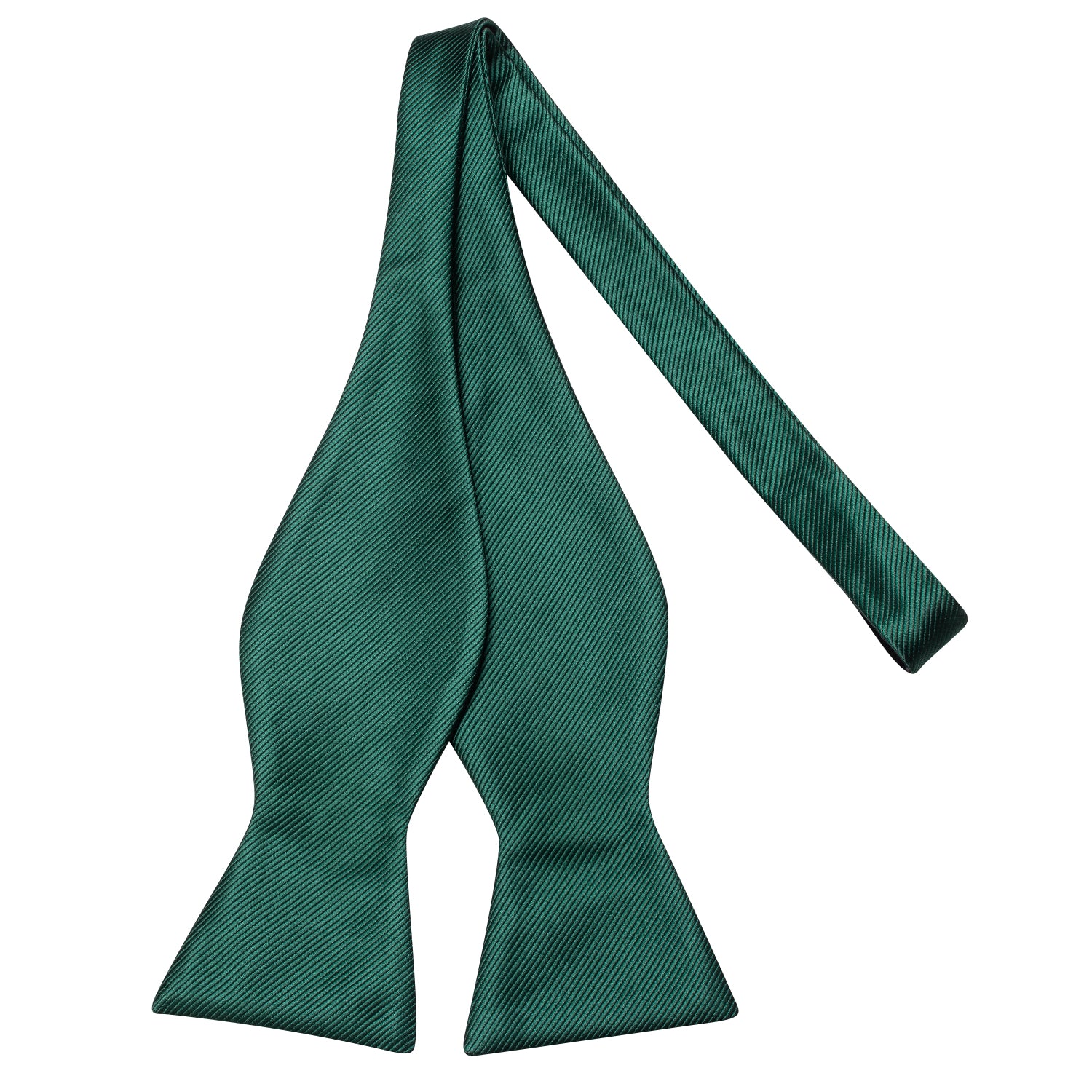 Emerald Green Striped Silk Self-tied Bow Tie Pocket Square Cufflinks Set