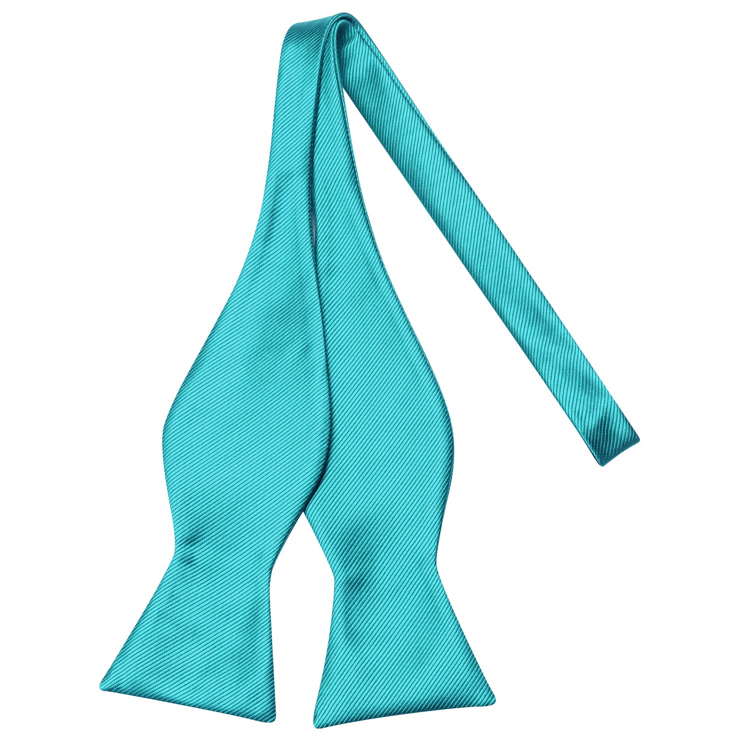 Tiffany Blue Striped Silk Self-tied Bow Tie Pocket Square Cufflinks Set