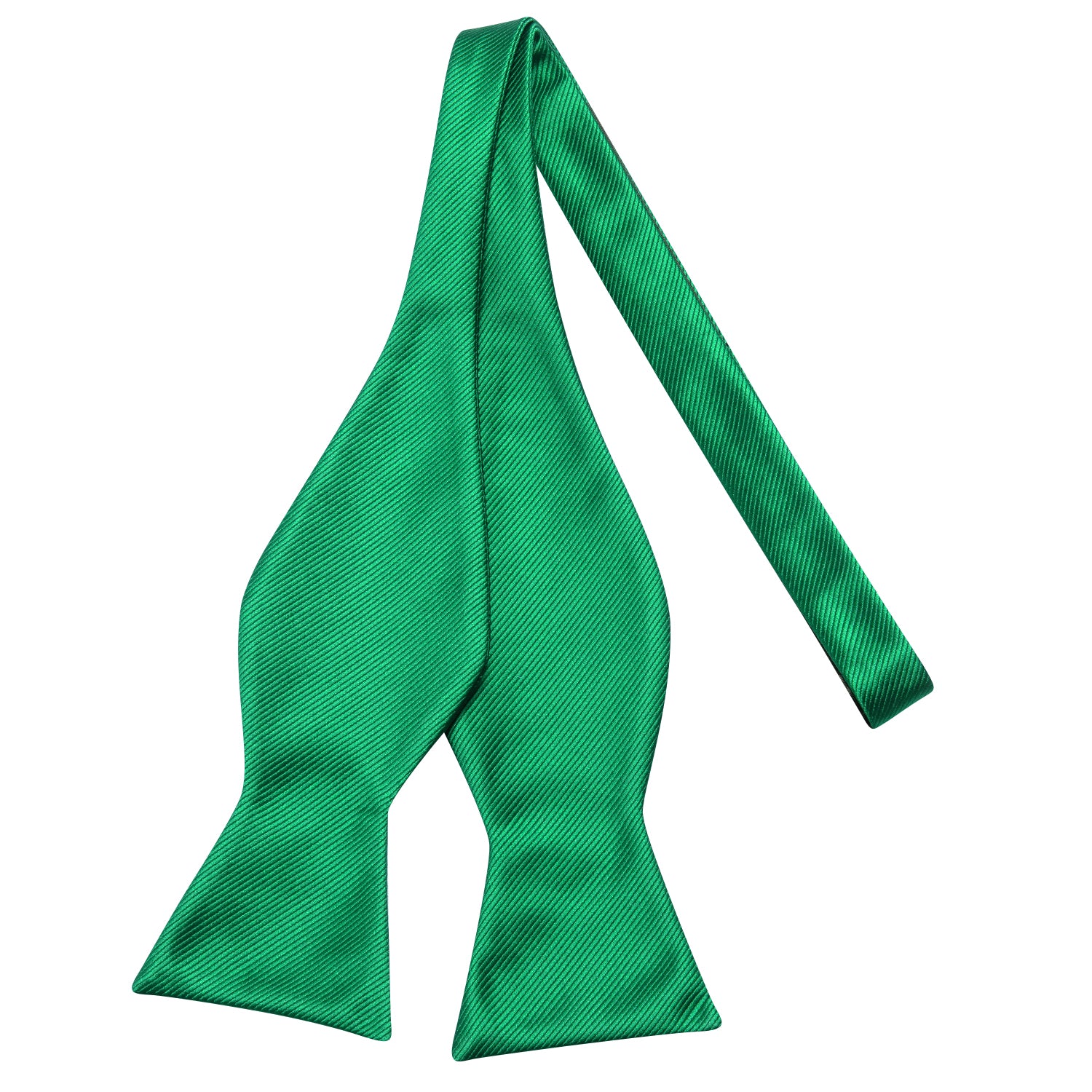 Grass Green Striped Silk Self-tied Bow Tie Pocket Square Cufflinks Set