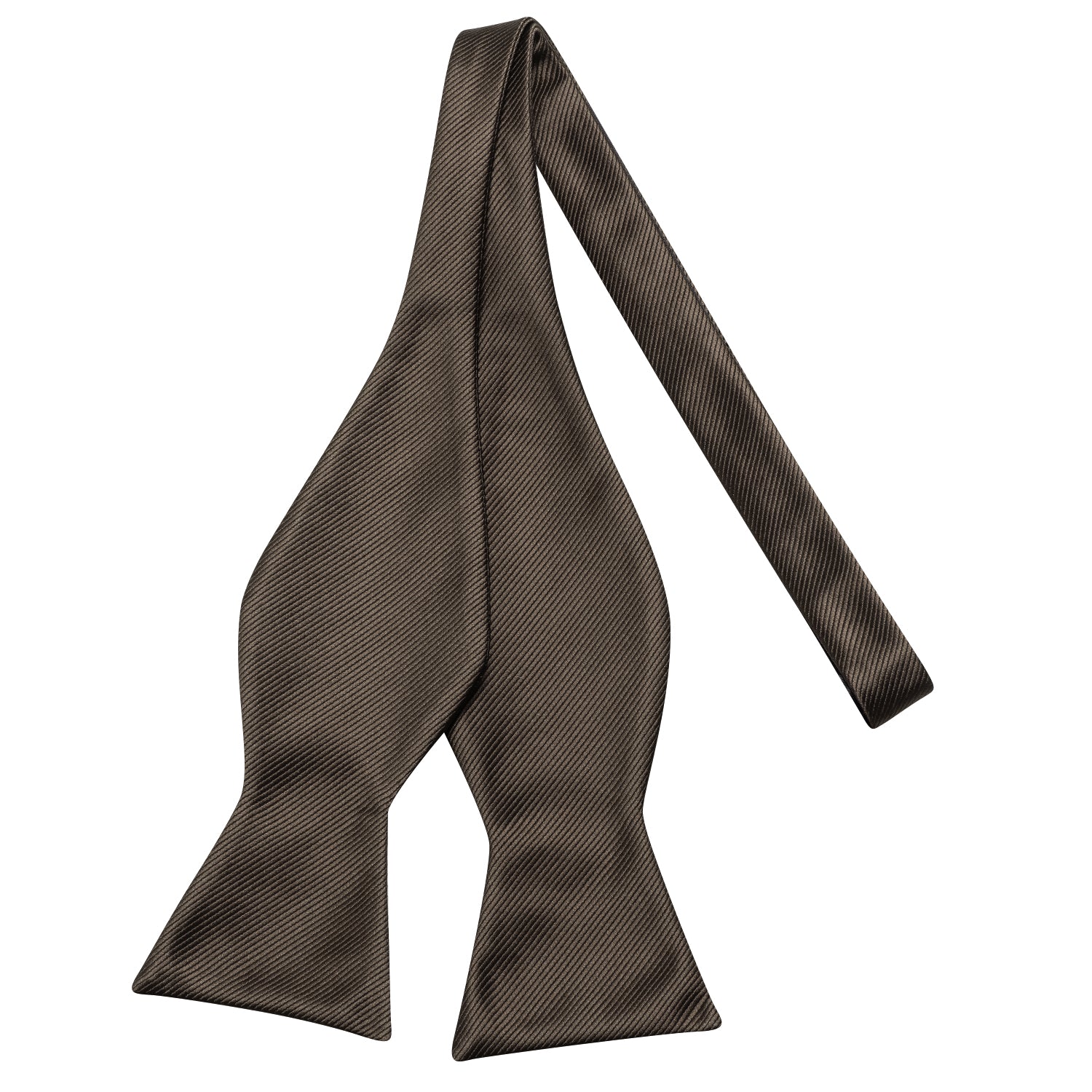 Brown Grey Striped Silk Self-tied Bow Tie Pocket Square Cufflinks Set
