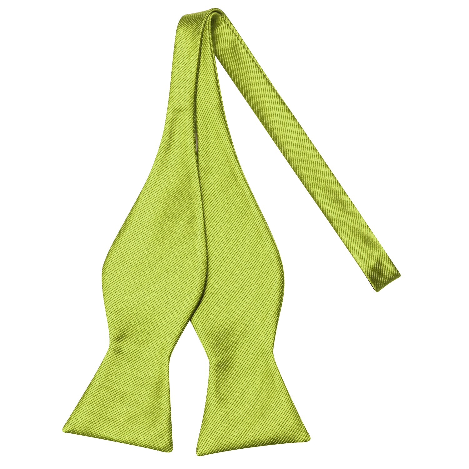Leaf Green Striped Silk Self-tied Bow Tie Pocket Square Cufflinks Set